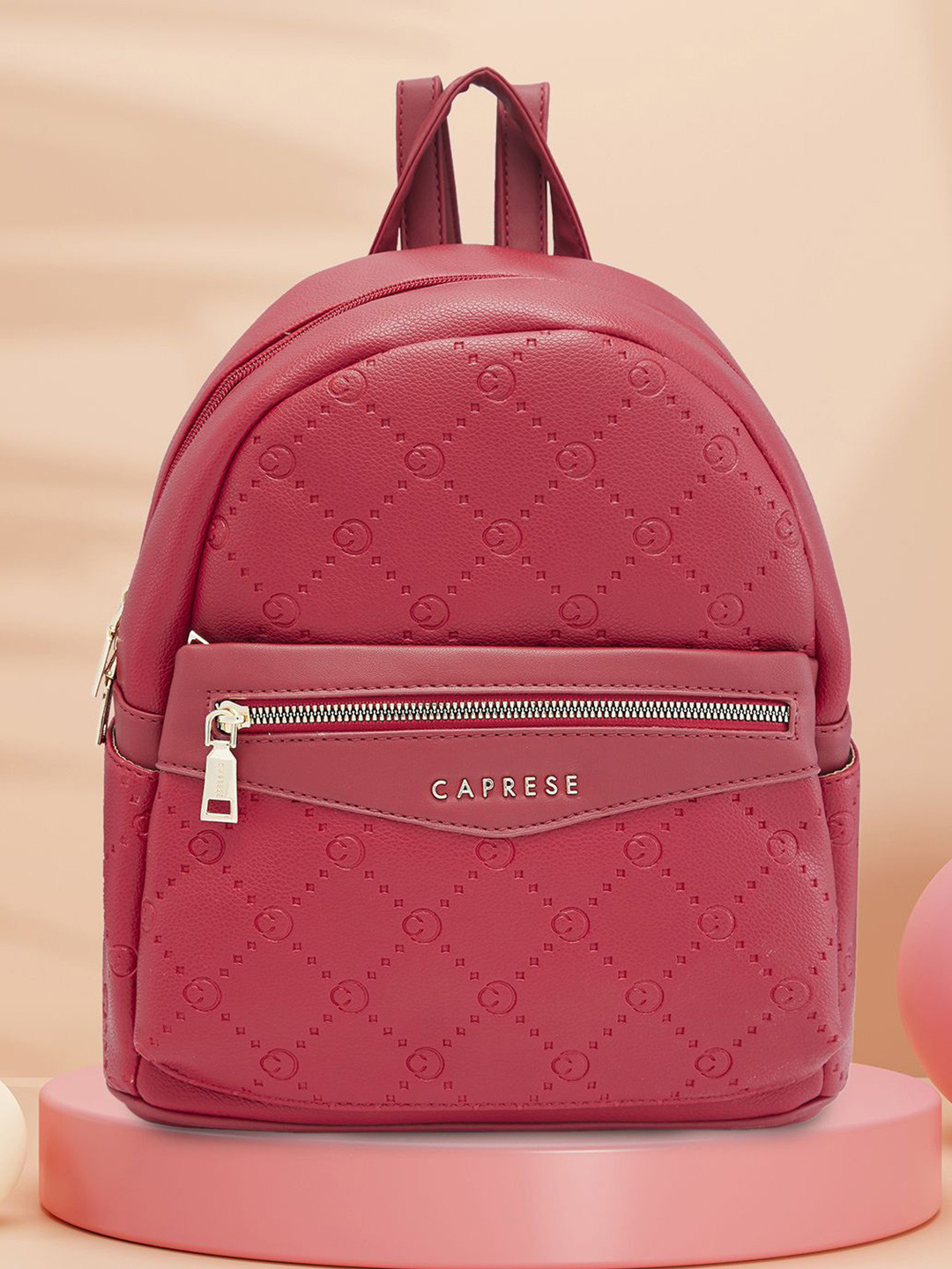 Caprese Brianna Women Red Medium Backpack
