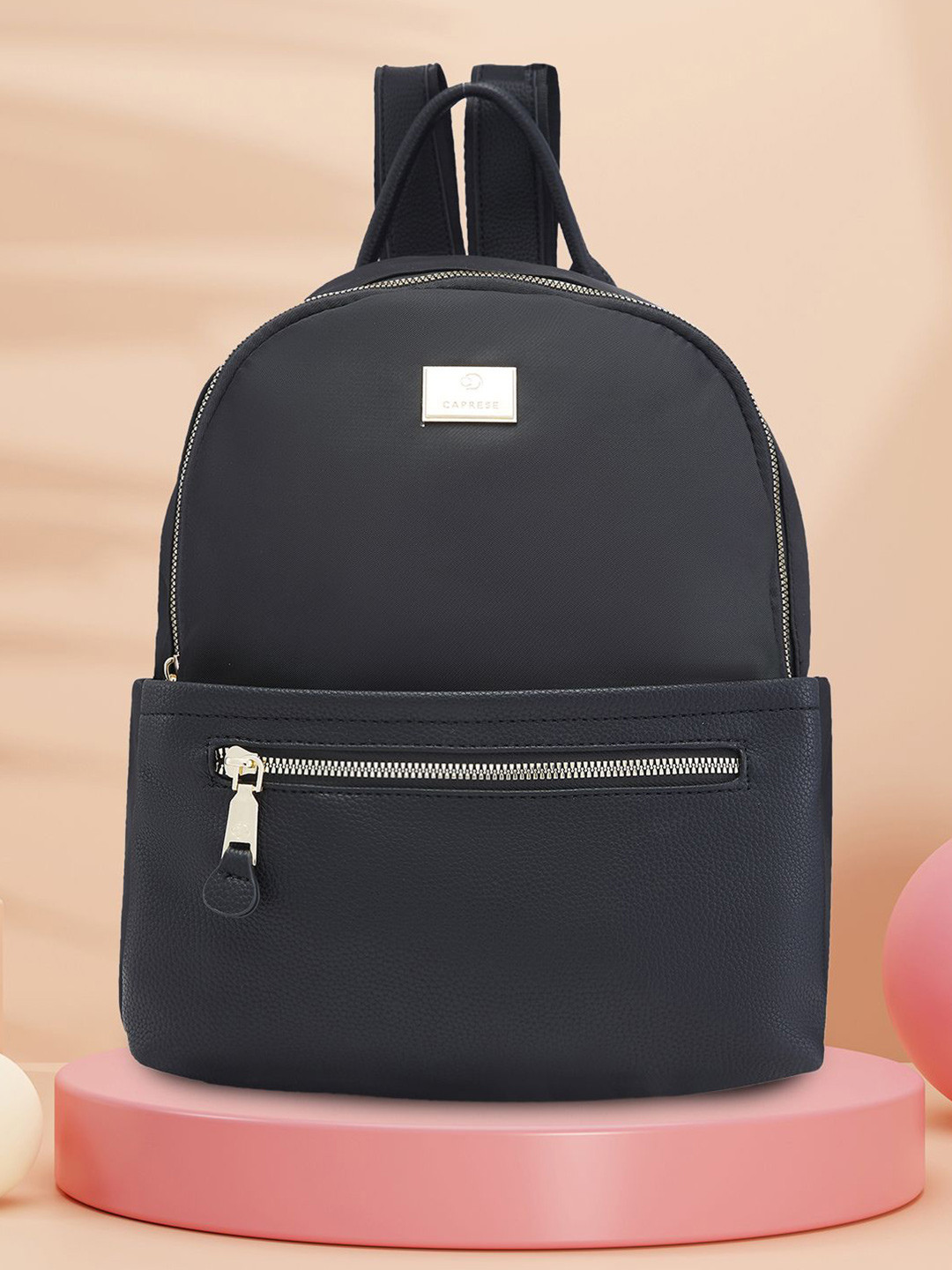 Caprese Casper Women Black Medium Backpack