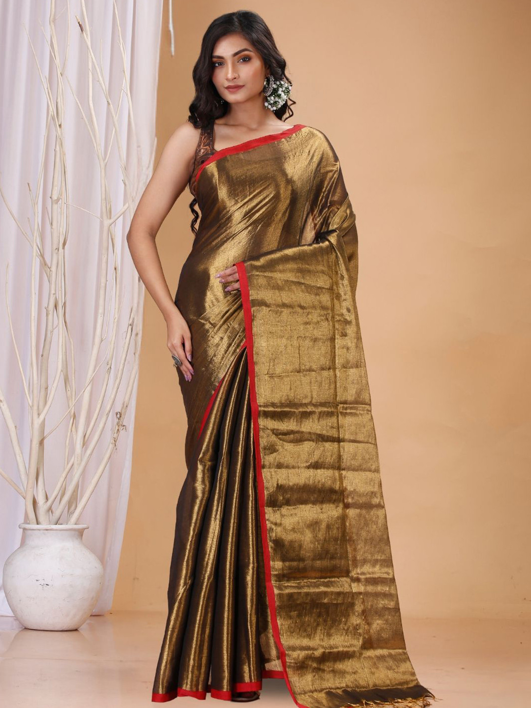 T.J. SAREES Tissue Designer Saree