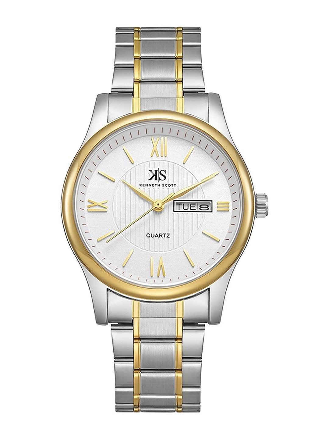 KENNETH SCOTT Men Round Dial Bracelet Style Straps Analogue Watch K23029-TBTW