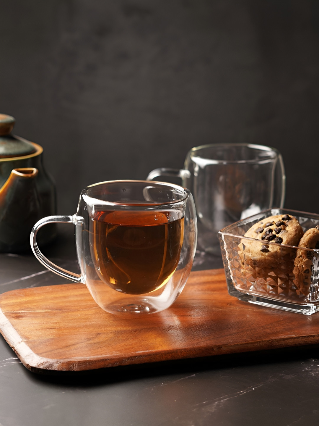 ceradeco Blanco Transparent Glass Microwave Safe 2 Piece Mugs-220ml