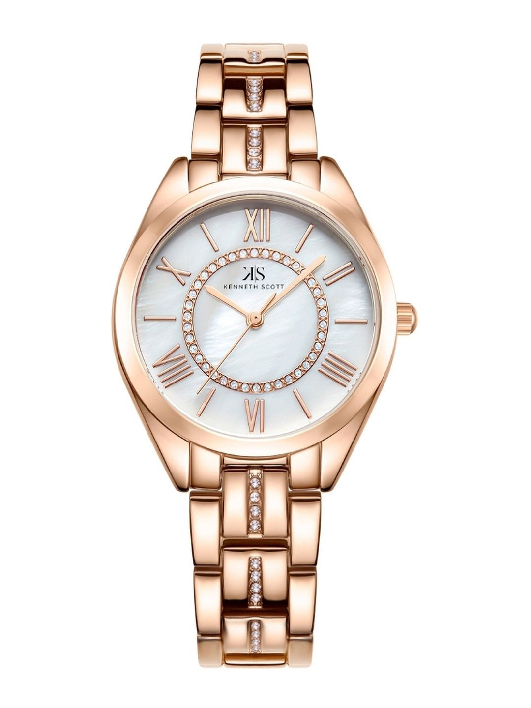 KENNETH SCOTT Women Embellished Dial & Bracelet Style Straps Analogue Watch K23510-RBKW