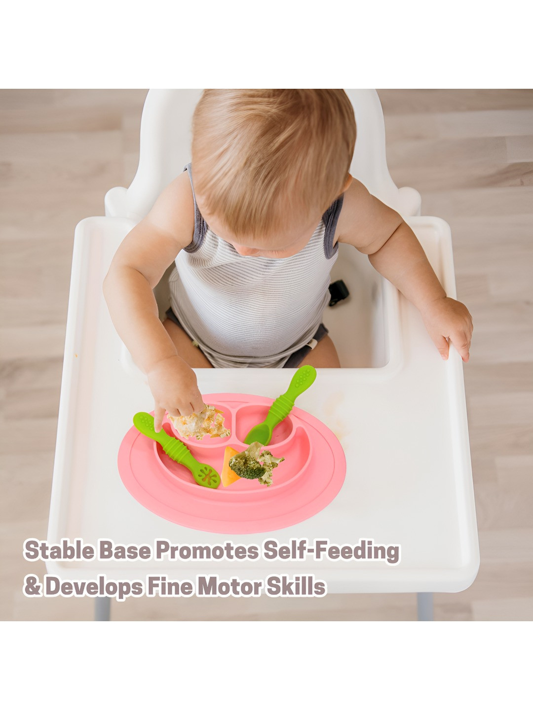 Aditi Toys Pink 2024 1 Pieces Silicone Easy to Clean Plates