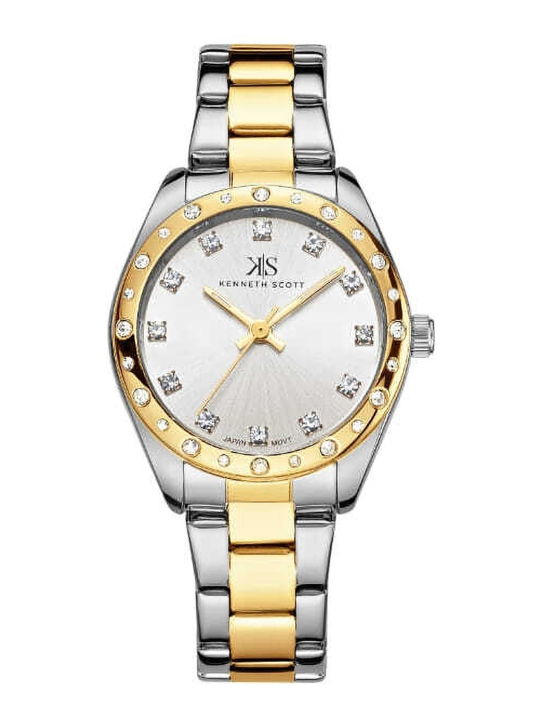 KENNETH SCOTT Women Dial & Stainless Steel Bracelet Straps Analogue Watch K24509-TBTW