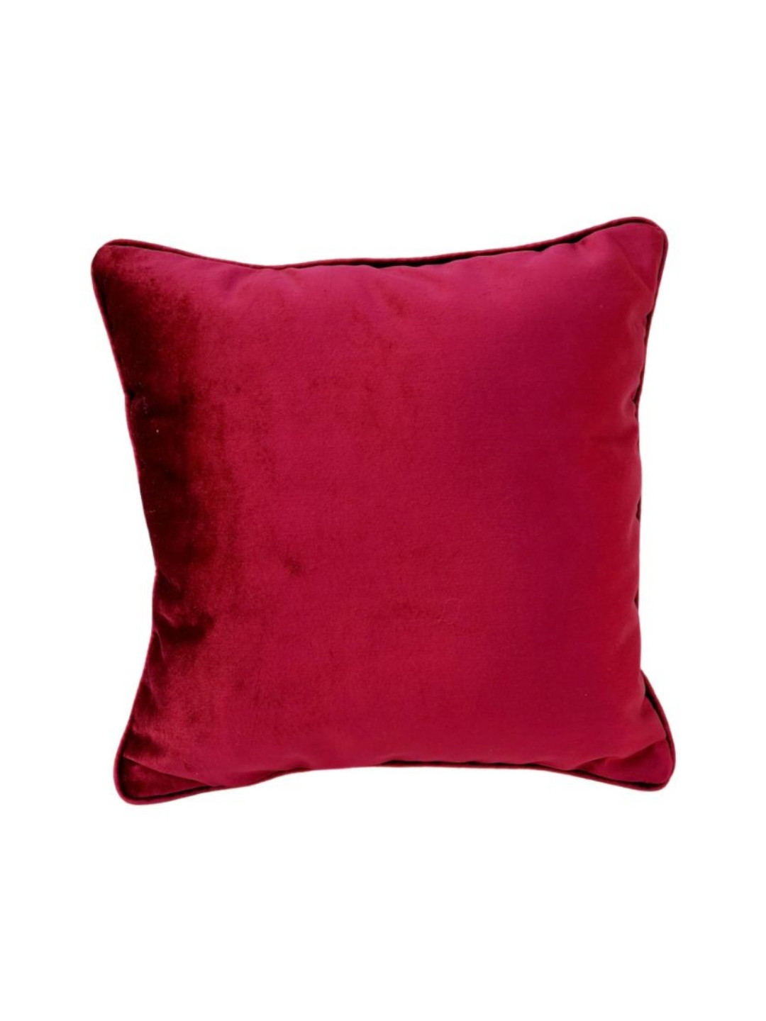 THROWPILLOW Maroon Velvet Fade Resistant Square Cushion Cover -12x18In
