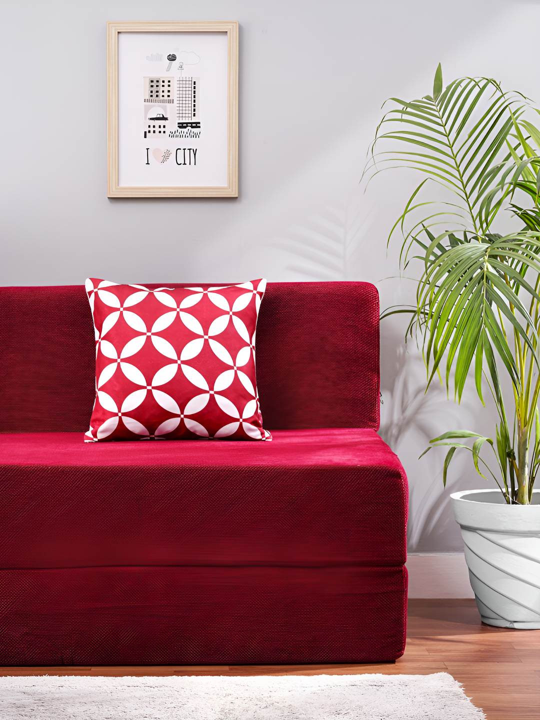 Solis Primus Comfort for all Maroon Foam Fold Out Sofa Cum Bed