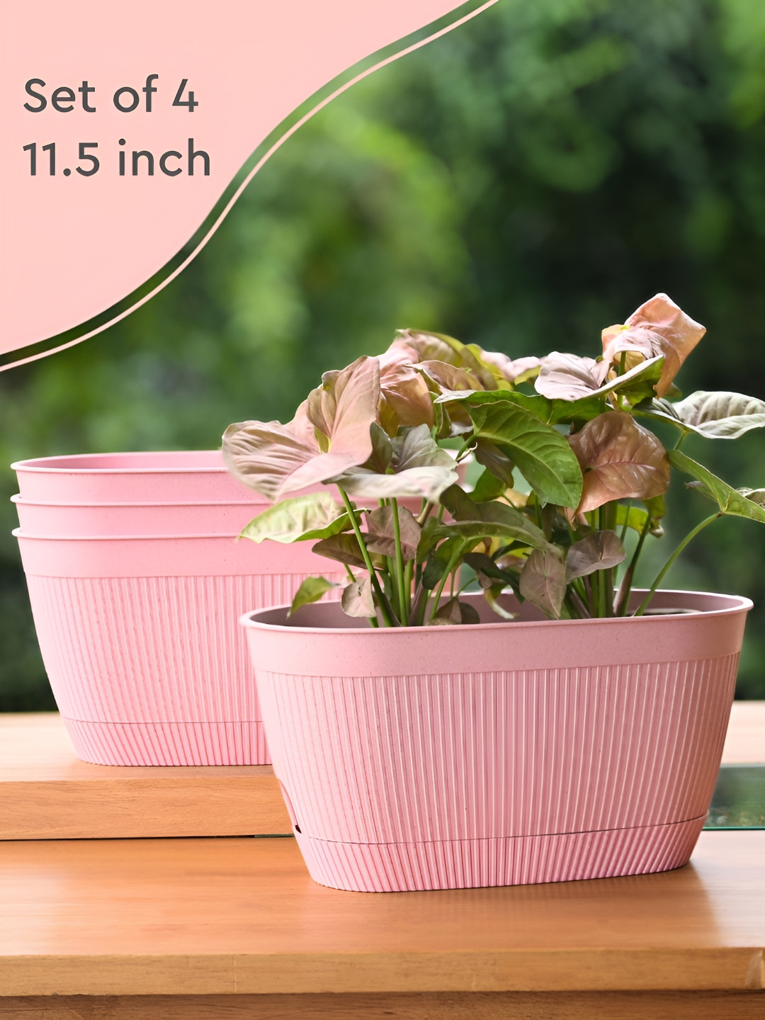 eha 4-Pcs Pink UV Protected Planters