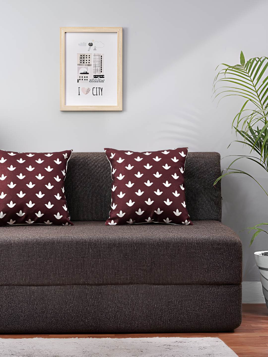 Solis Primus Comfort for all Coffee Brown 2 Seater Cushion Inflatable Sofa Cum Bed