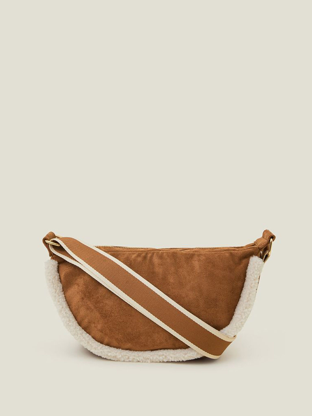 Accessorize Women Faux Shearling Suedette Sling Bag