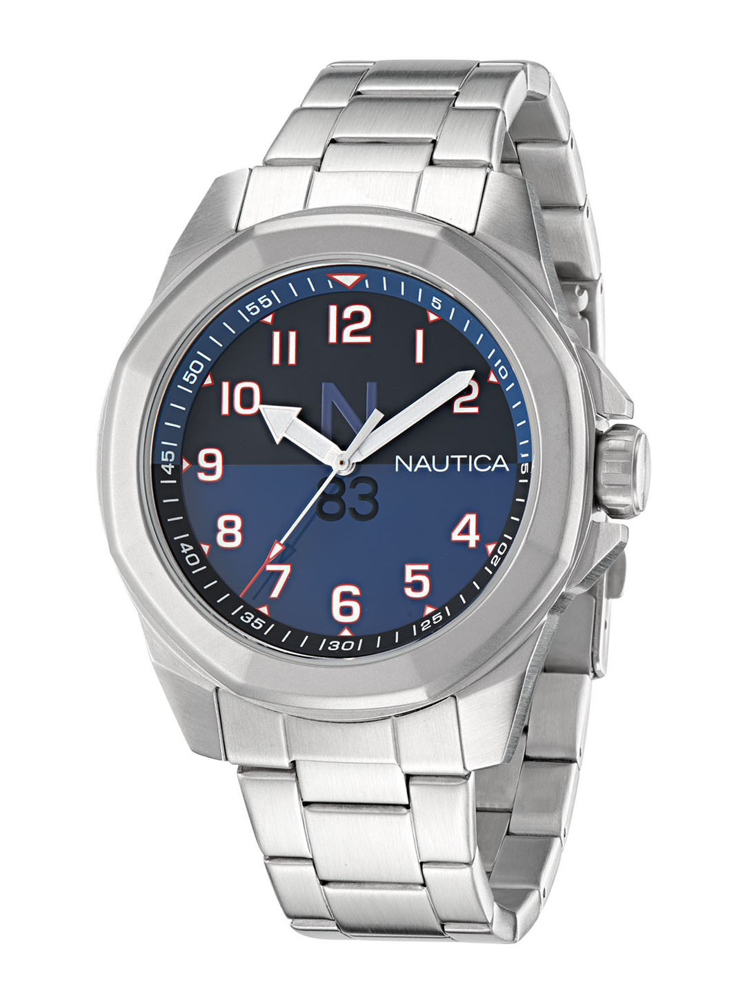 Nautica Men Round Dial & Stainless Steel Straps Analogue Watch NAPTBS403