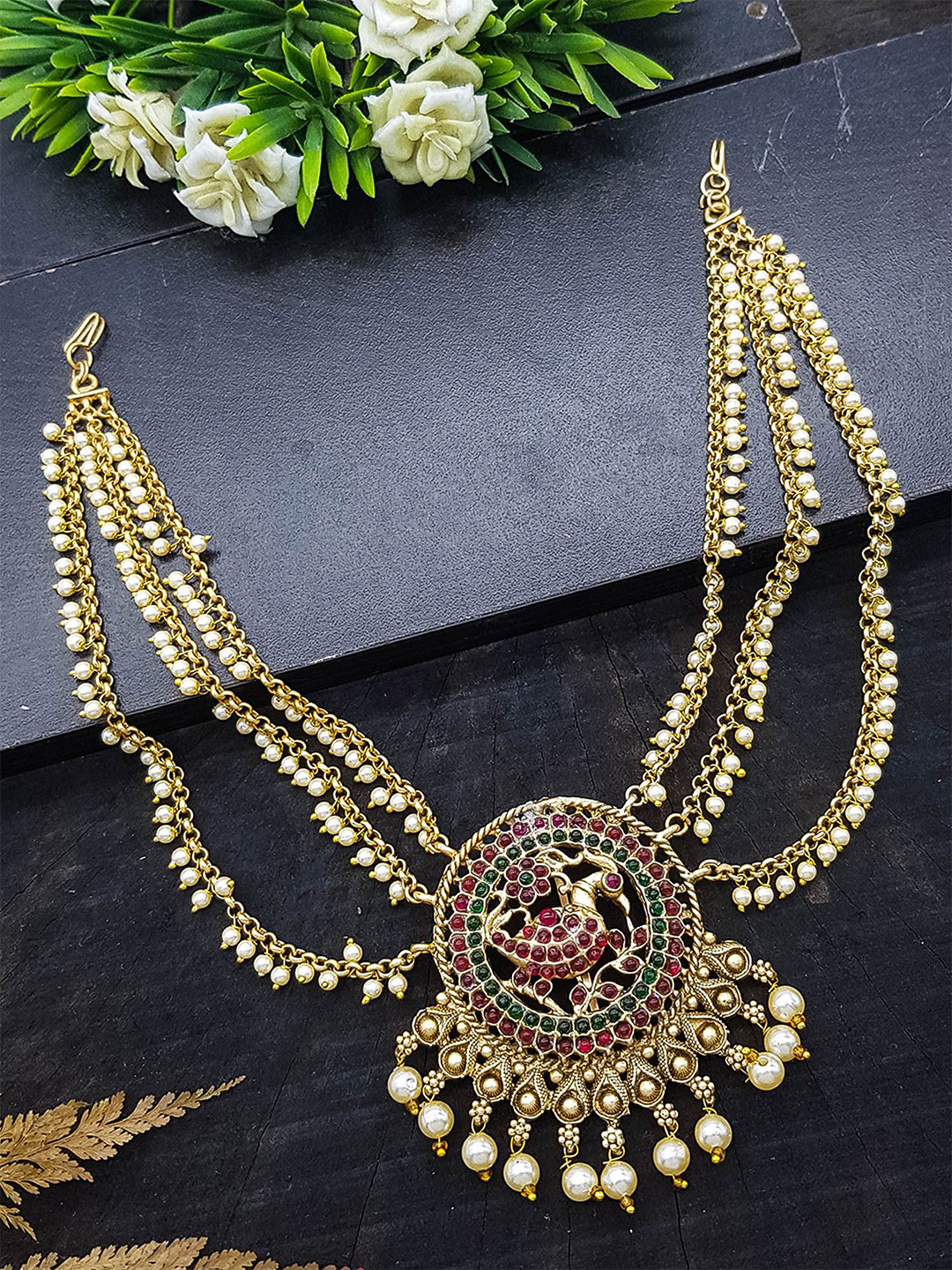 GRIIHAM Women Beaded Half Hair Pin Hair Accessory Set of