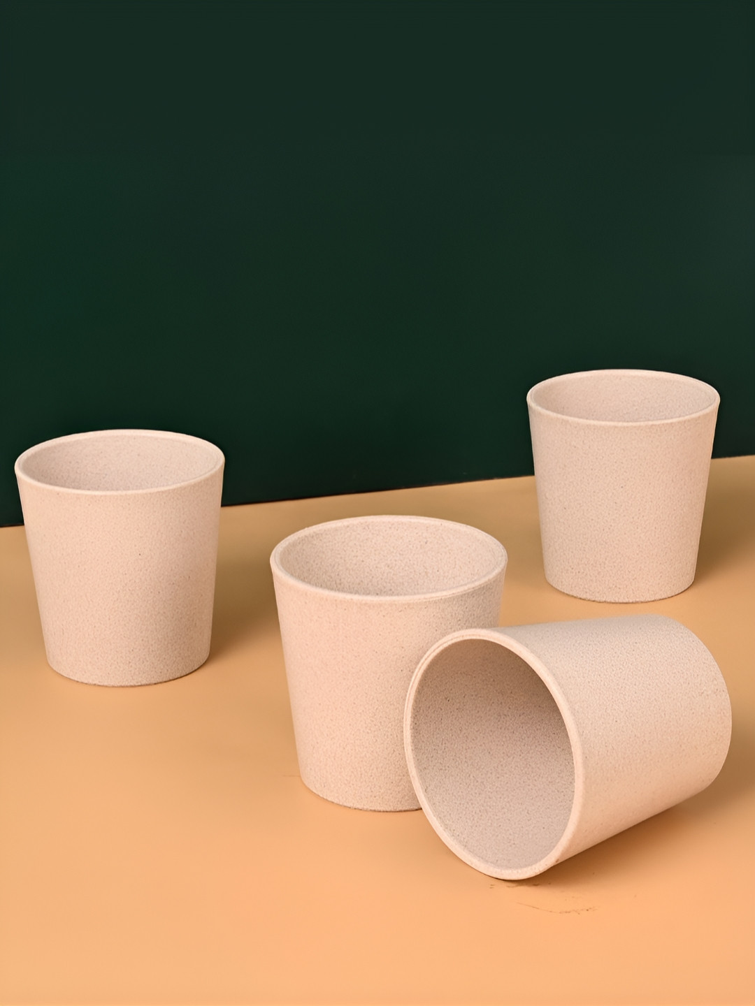 eha Soul Mate Off White Biocomposite Microwave Safe 4 Piece Mugs-180ml