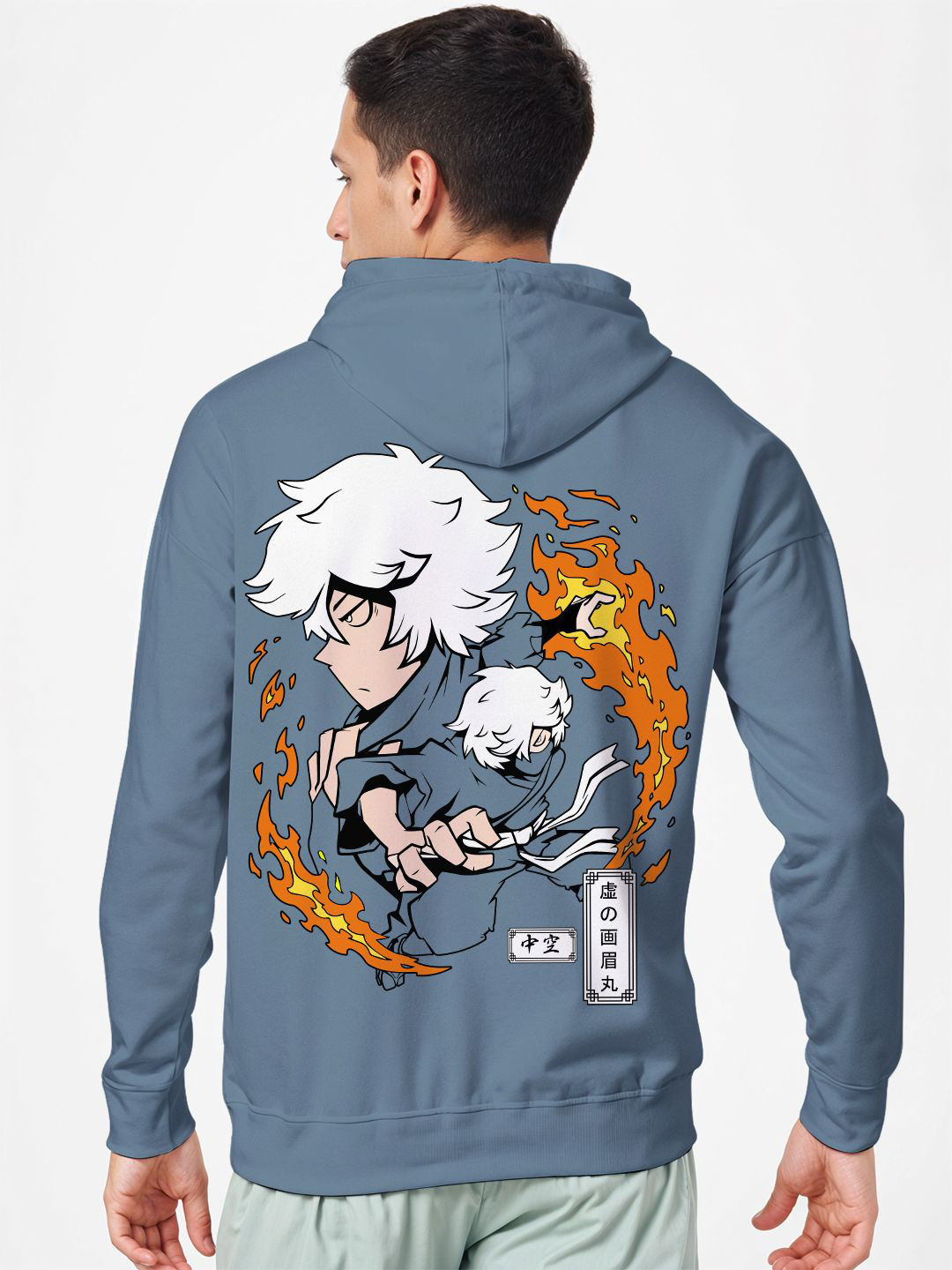 Crazymonk Printed Anime Gabimaru Hell of Paradise Oversized Fit Hooded Sweatshirt