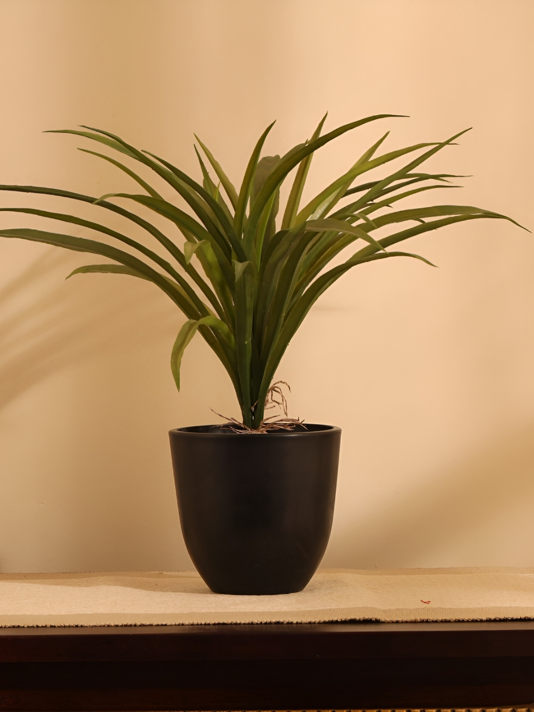 Elemntl Green & Black Dracaena Artificial Grass Plant With Pot