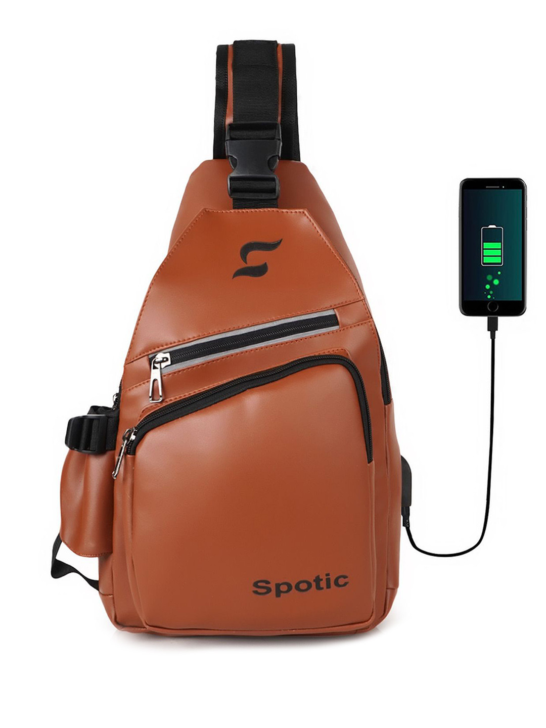 SPOTIC Unisex Brand Logo Printed Crossbody Shoulder Bag