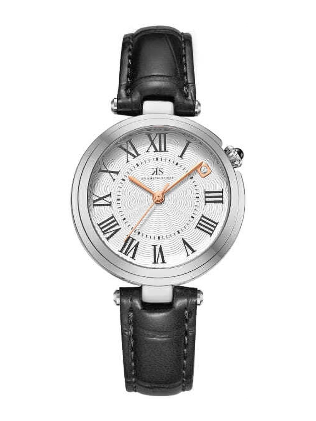 KENNETH SCOTT Women Embellished Textured Straps Analogue Watch K24510-SLBW