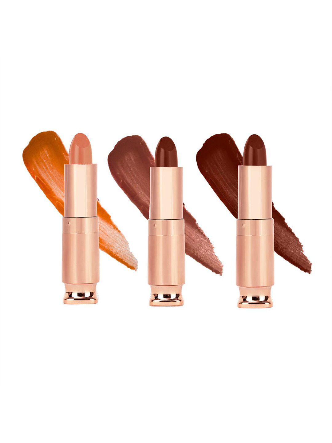 krayons Set Of 3 Matte Lipsticks - 3.5 g Each - Nude Tea, Nude Caramel, Chocolate Mocha