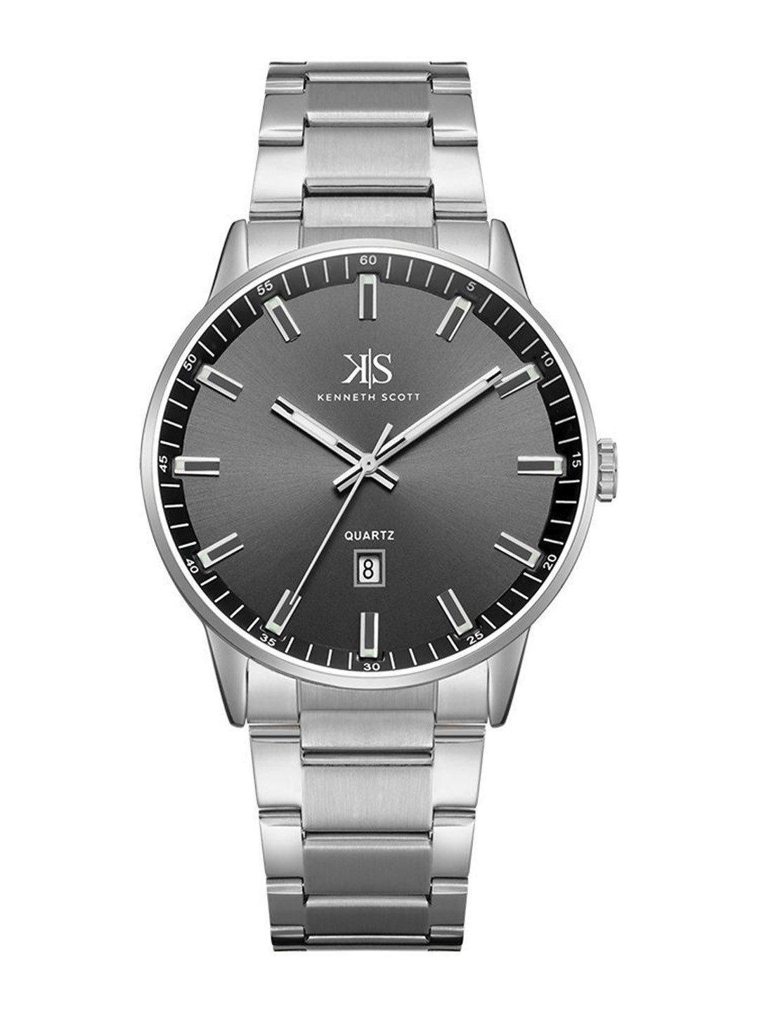 KENNETH SCOTT Men Dial & Stainless Steel Straps Analogue Watch K22010-SBSB