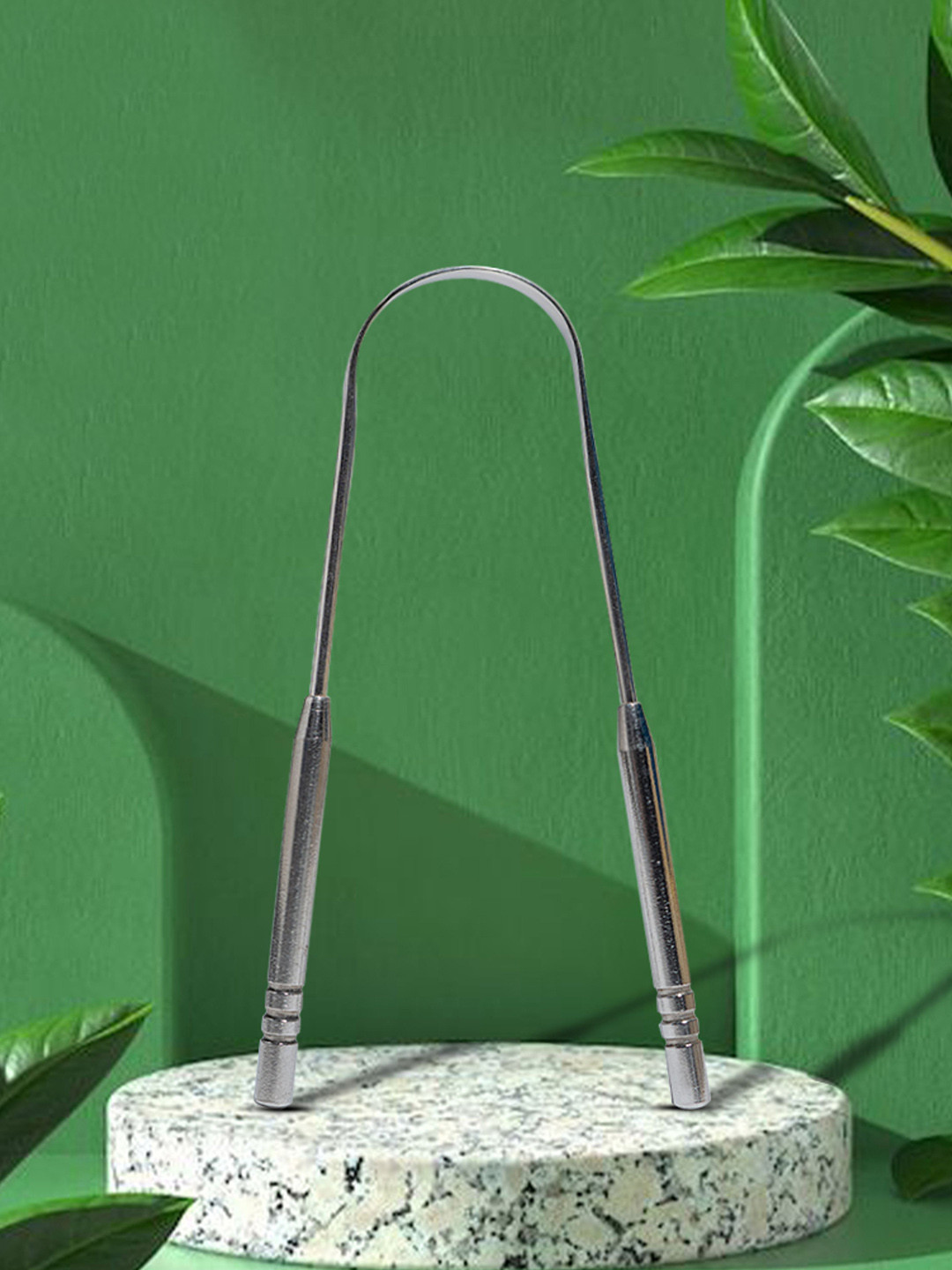 Nurpi Set Of 3 Stainless Steel Long Handle Tongue Cleaner