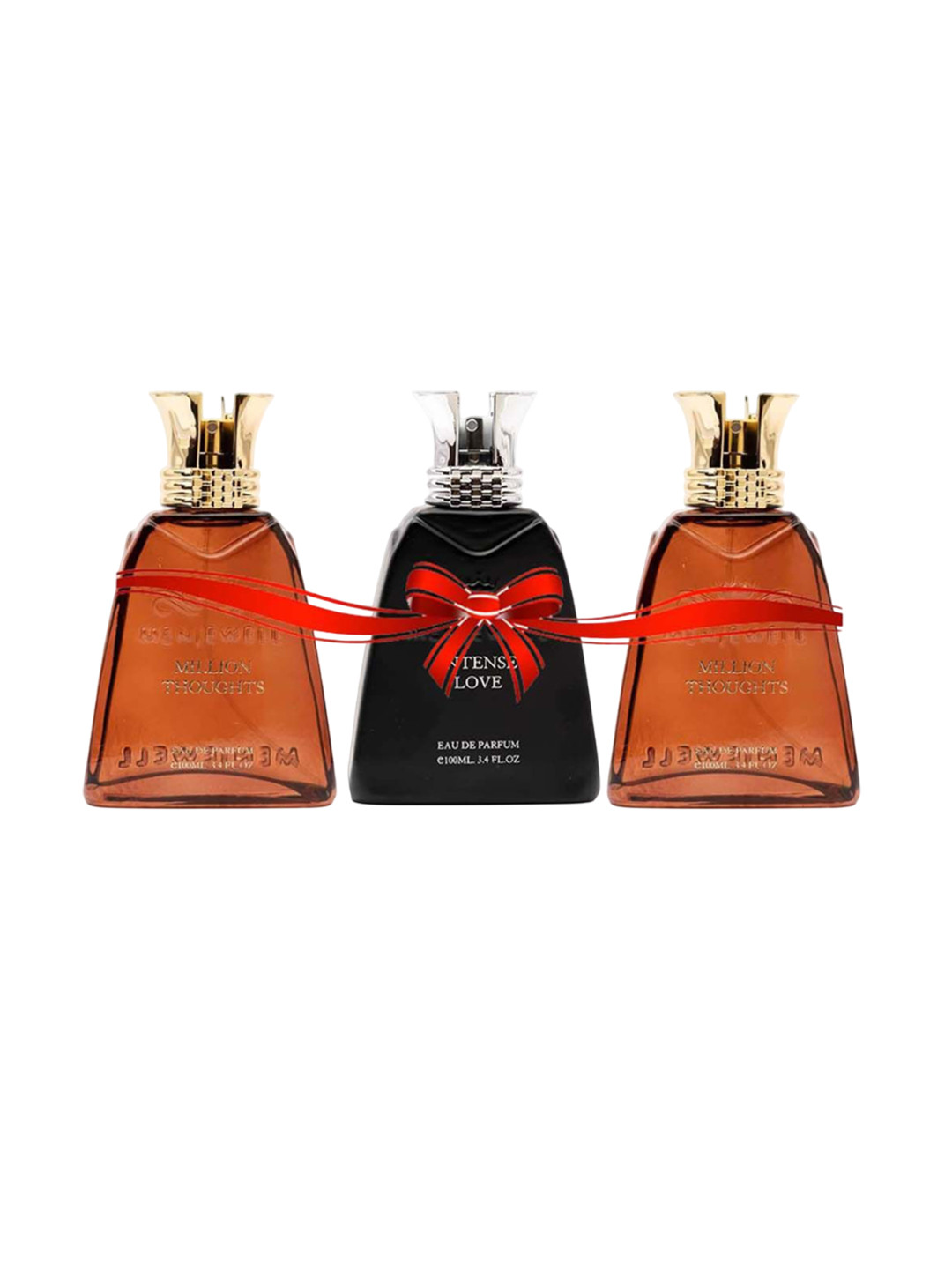 Menjewell Men Set Of 3 Intense Love & Million Thoughts Eau De Parfum - 100 ml Each