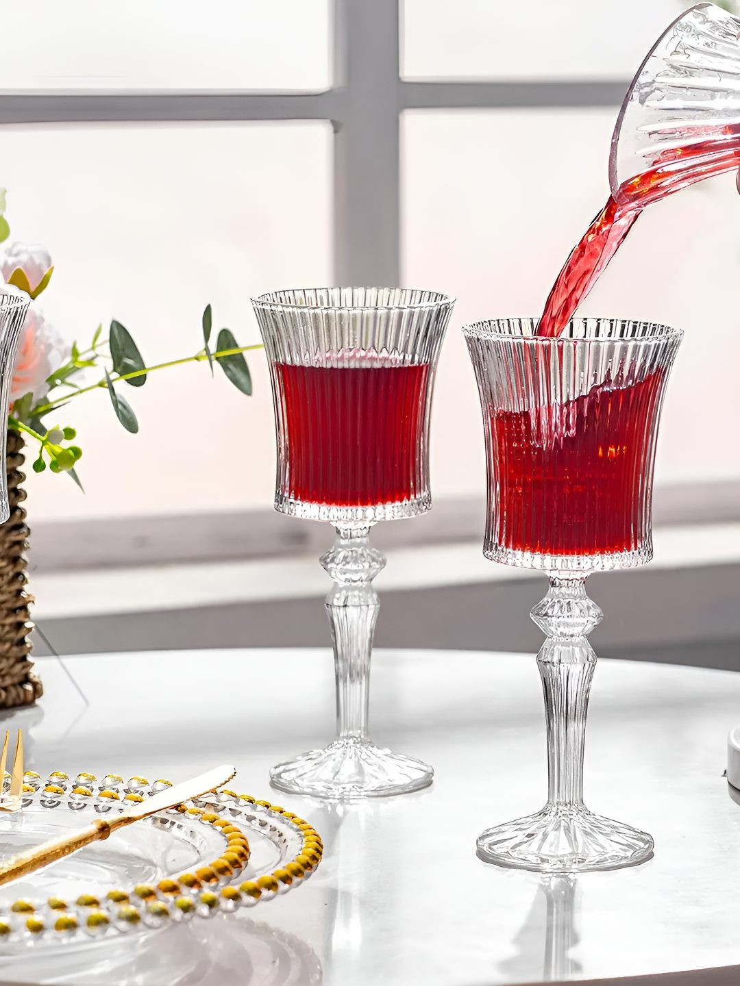 ProKitchen. Homes Transparent 2 Pieces Textured Champagne Glasses 150 ml Each