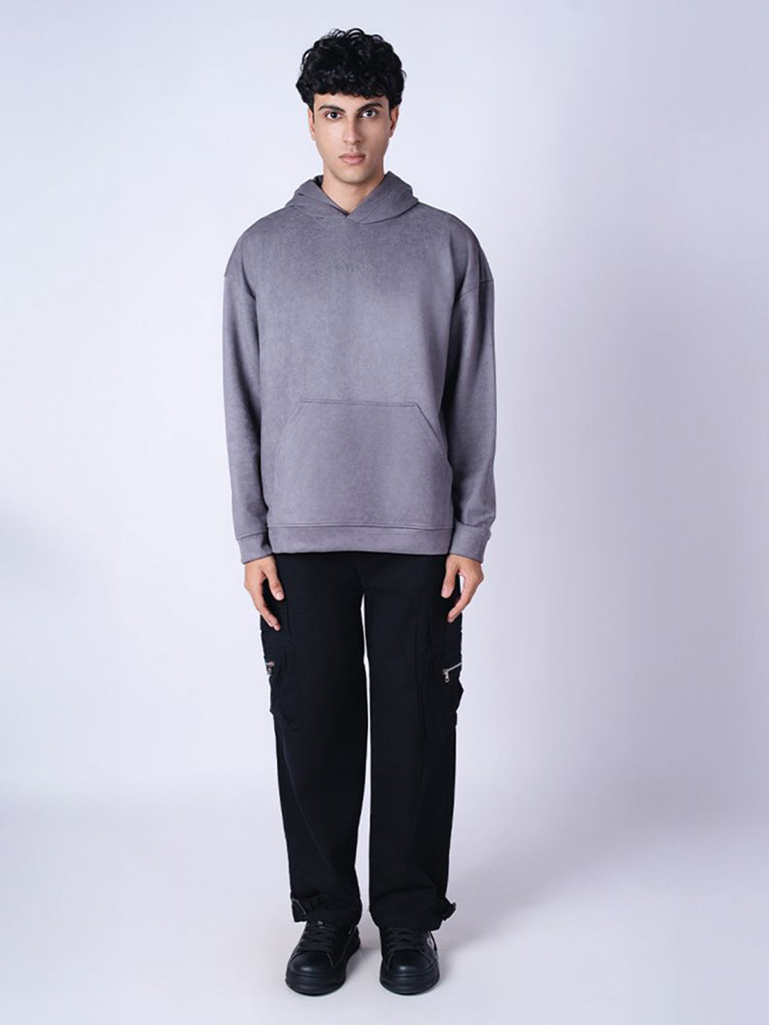 Hop Head Charcoal Oversized Suede Hoodie