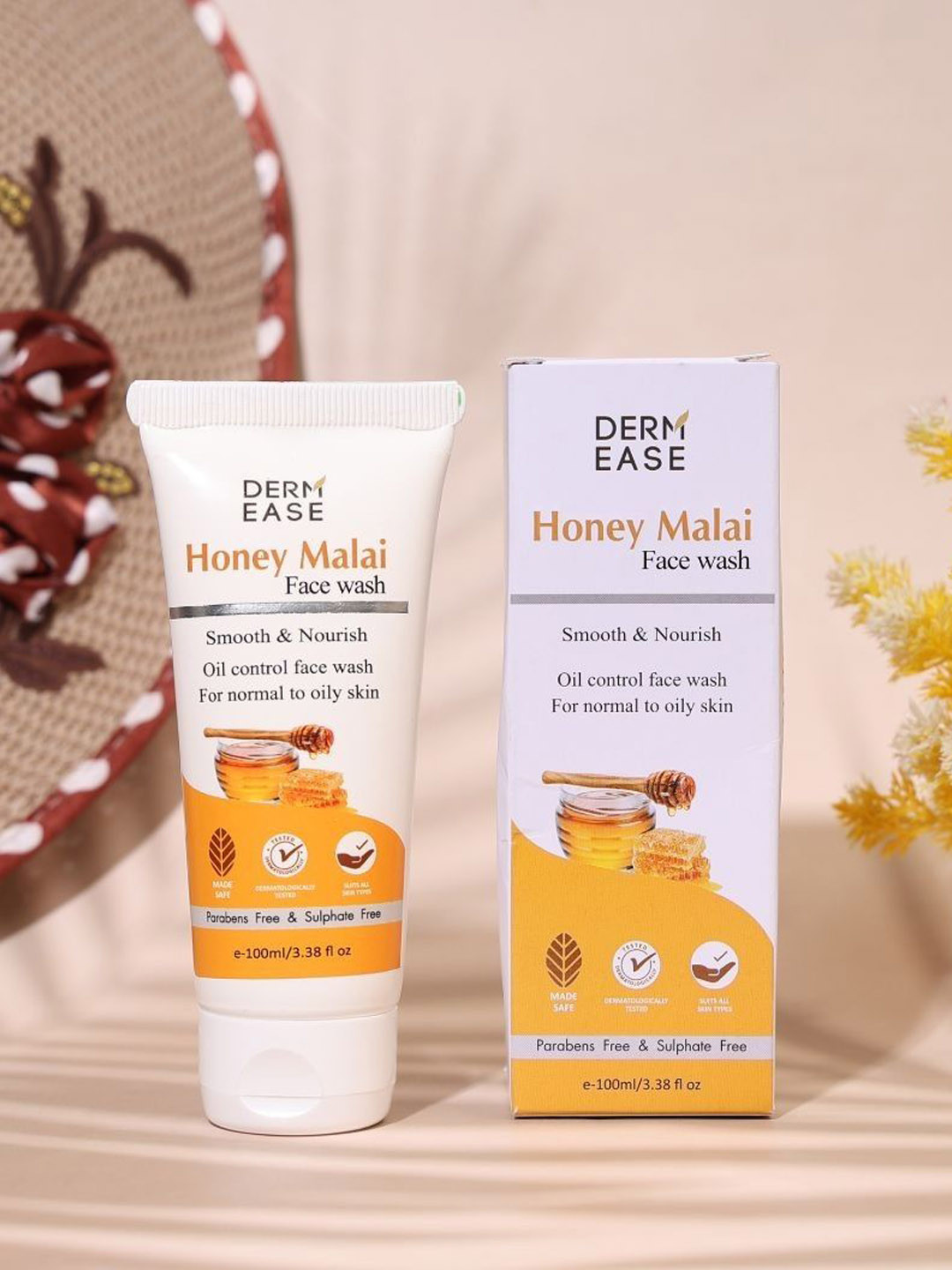 DERMEASE Honey Malai Face Wash - 100 ml