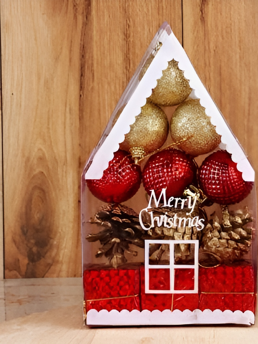 CraftVatika 12-Pcs Red & Gold Christmas Hanging Ornaments