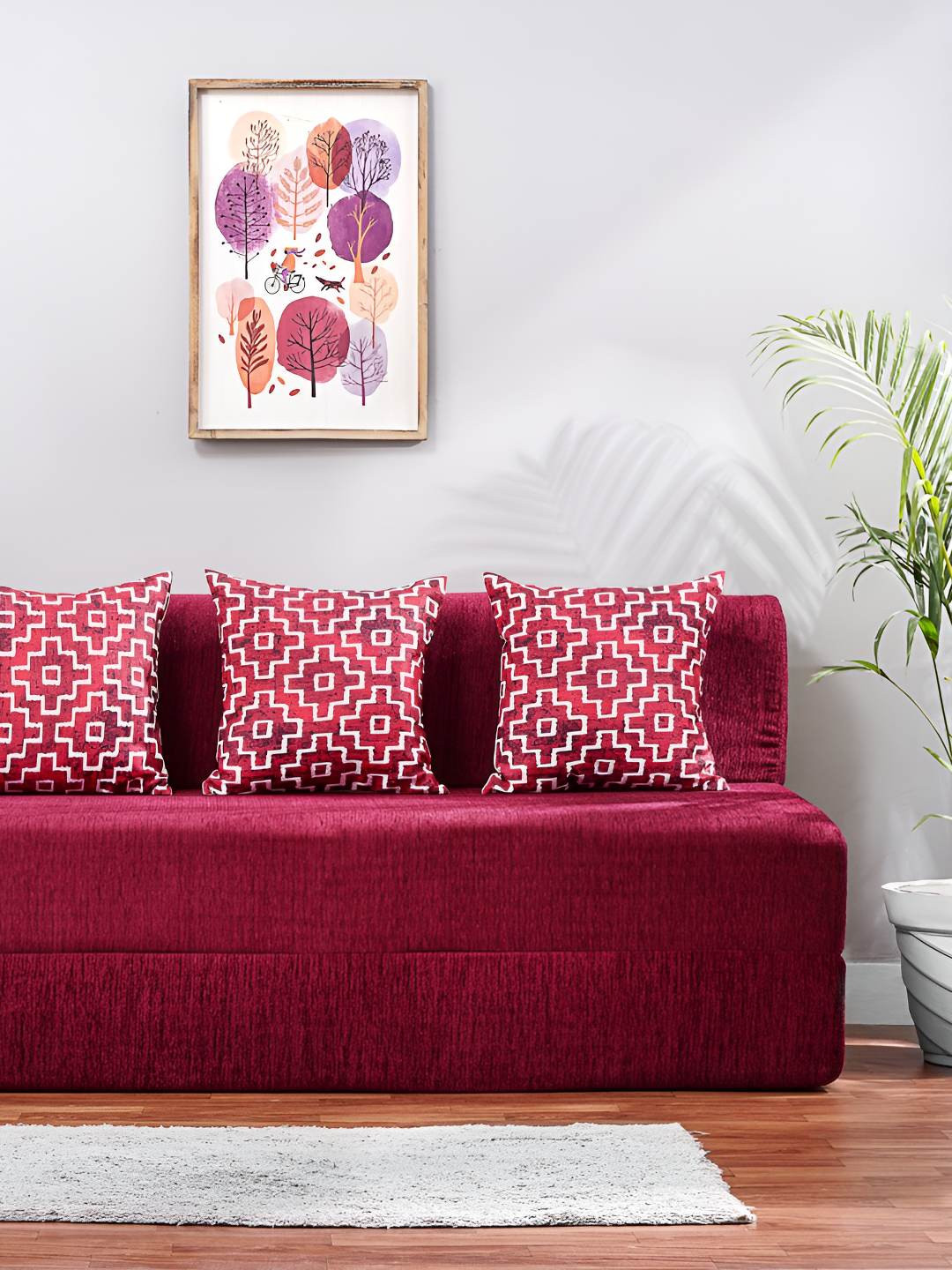 Solis Primus Comfort for all Maroon Comfort Sofa Cum Bed