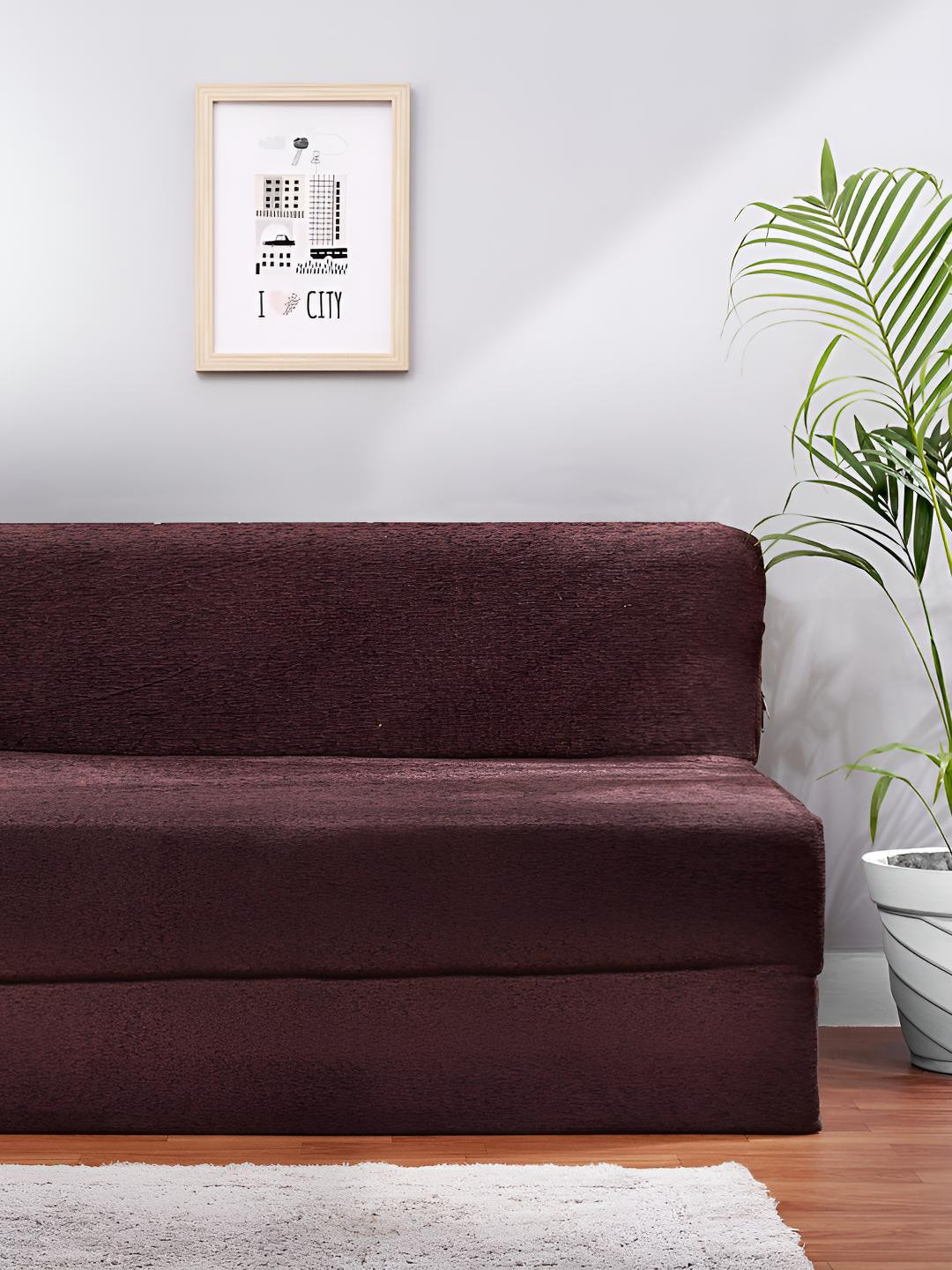 Solis Primus Comfort for all Coffee Brown Foam Fold Out Sofa Cum Bed