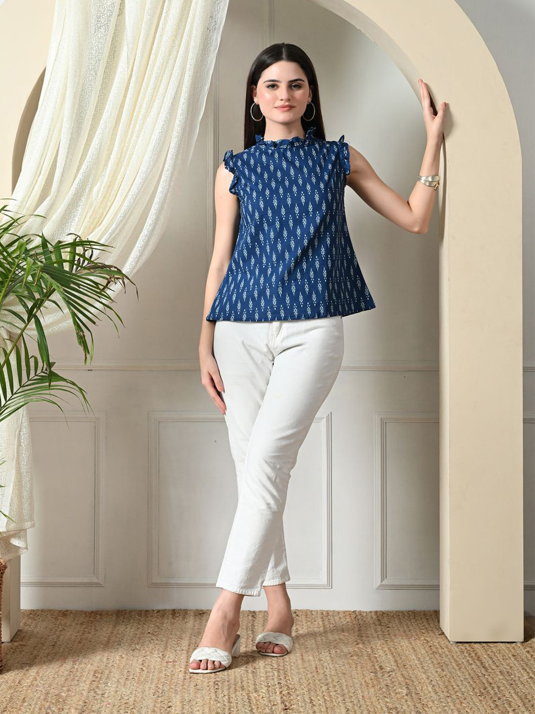 KALINI High Neck Printed Ethnic Tunic