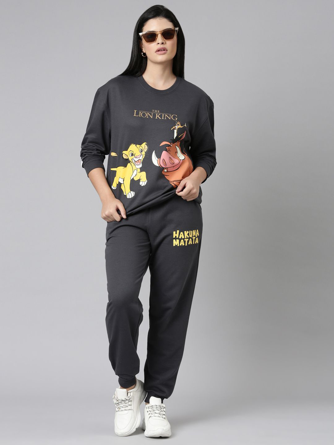 Nap Chief Unisex Hakuna Matata Lion King Relaxed Fit Pure Cotton Sweatshirt & Joggers