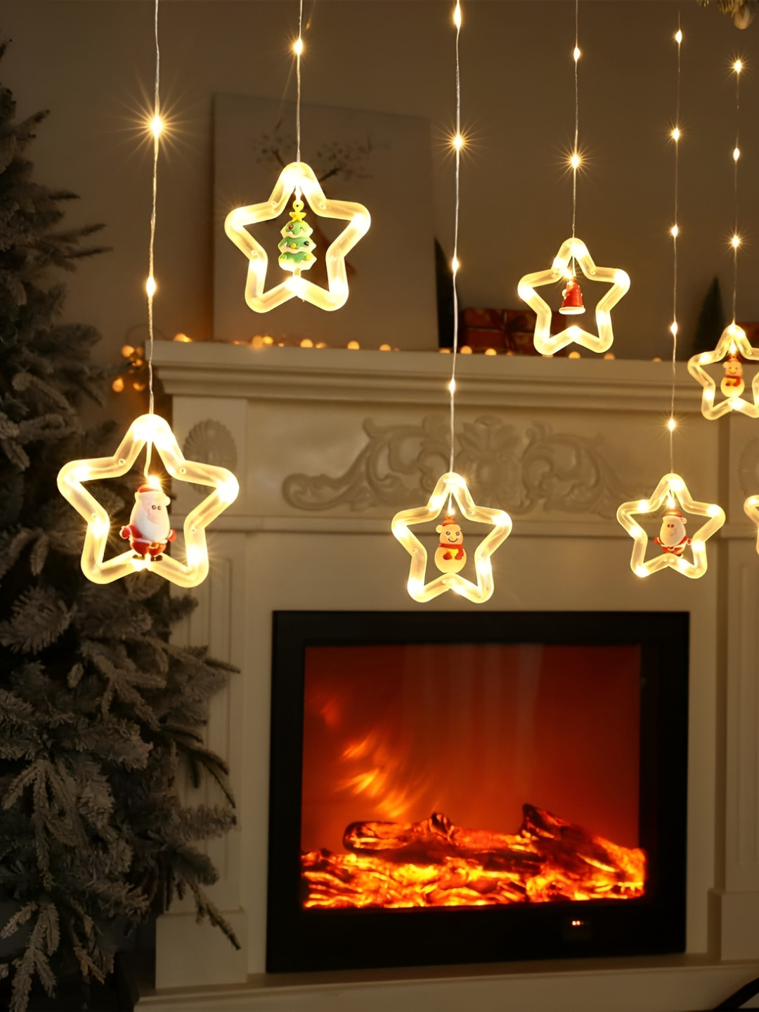 CraftVatika Yellow Christmas Star-Shaped String Lights