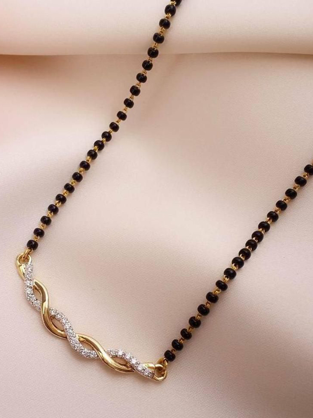 Wynona Gold-Plated Artificial Stones and Beads Mangalsutra