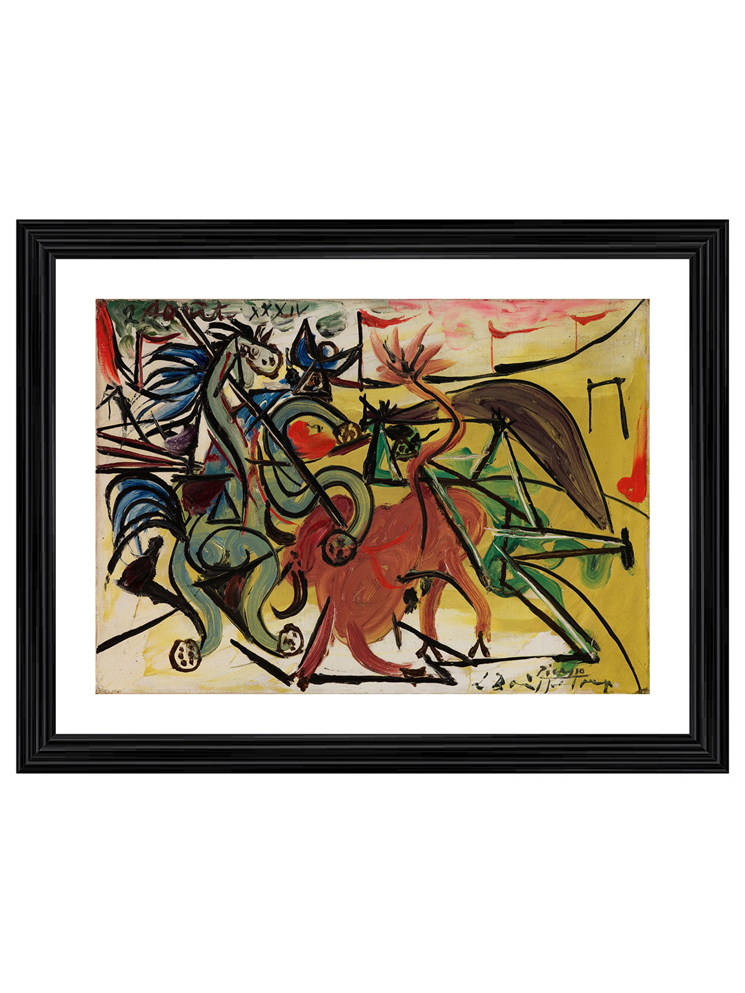 AdventuresIndia Bullfight 5- A Famous Painting by Pablo Picasso Wall Art-20.5 x 15.7In