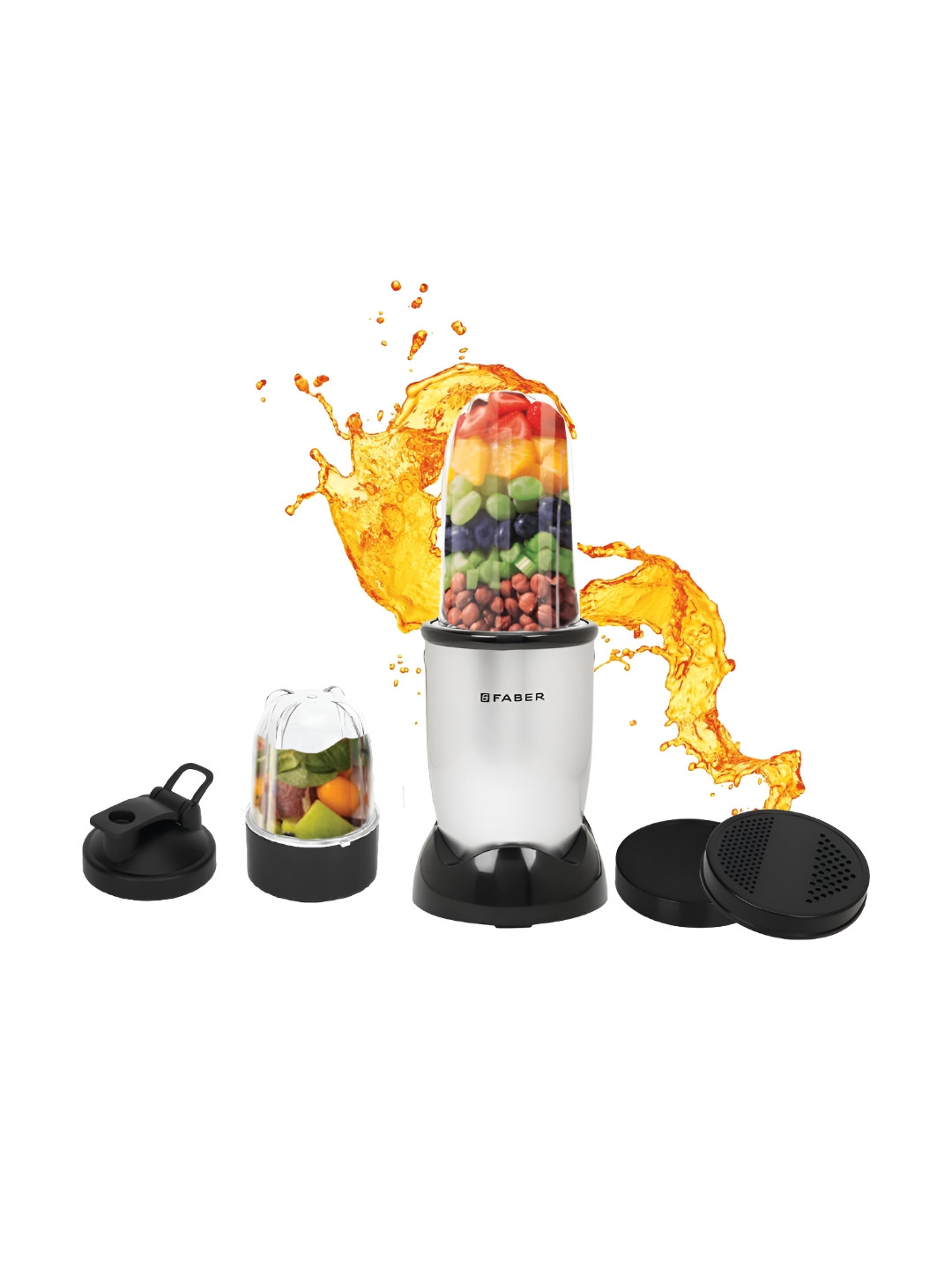 Faber 2-In-1 Sportz Steel Plastic Corrosion Proof 2 Jars Wet and Dry Grinder with Juicer-400W
