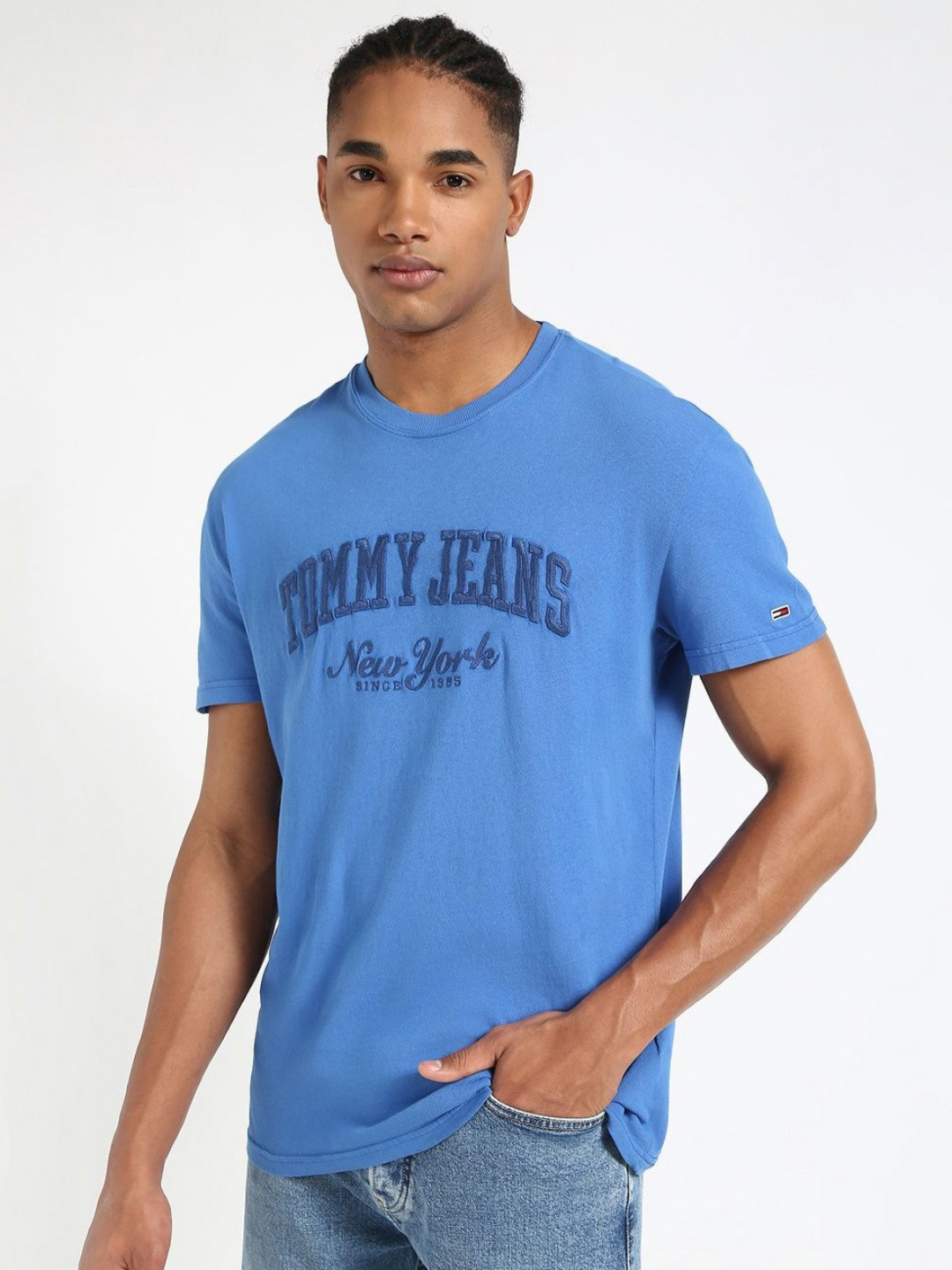 Tommy Hilfiger Men Cotton Typography Embroidered T-shirt