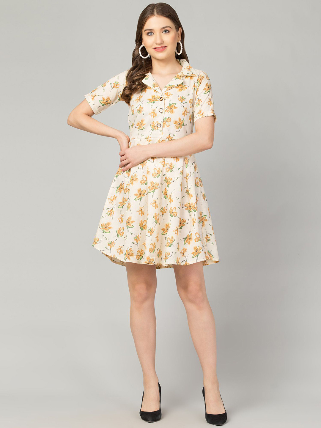 Zuvino Floral Print Shirt Dress