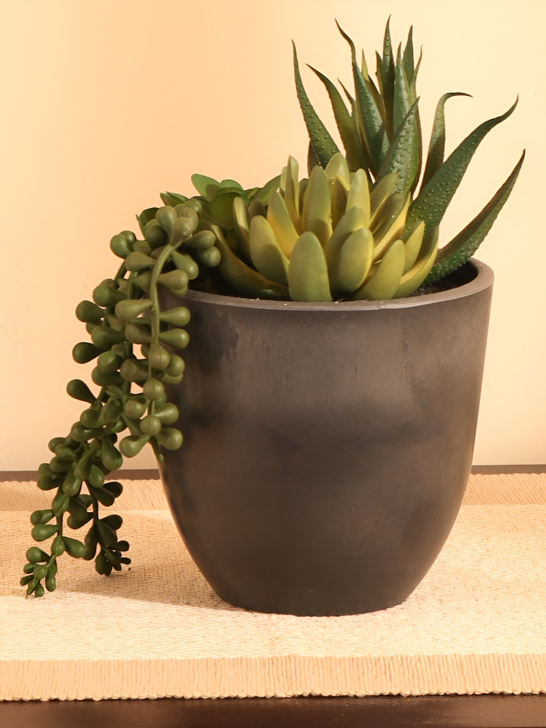 Elemntl Green & Black Succulent Artificial Plant