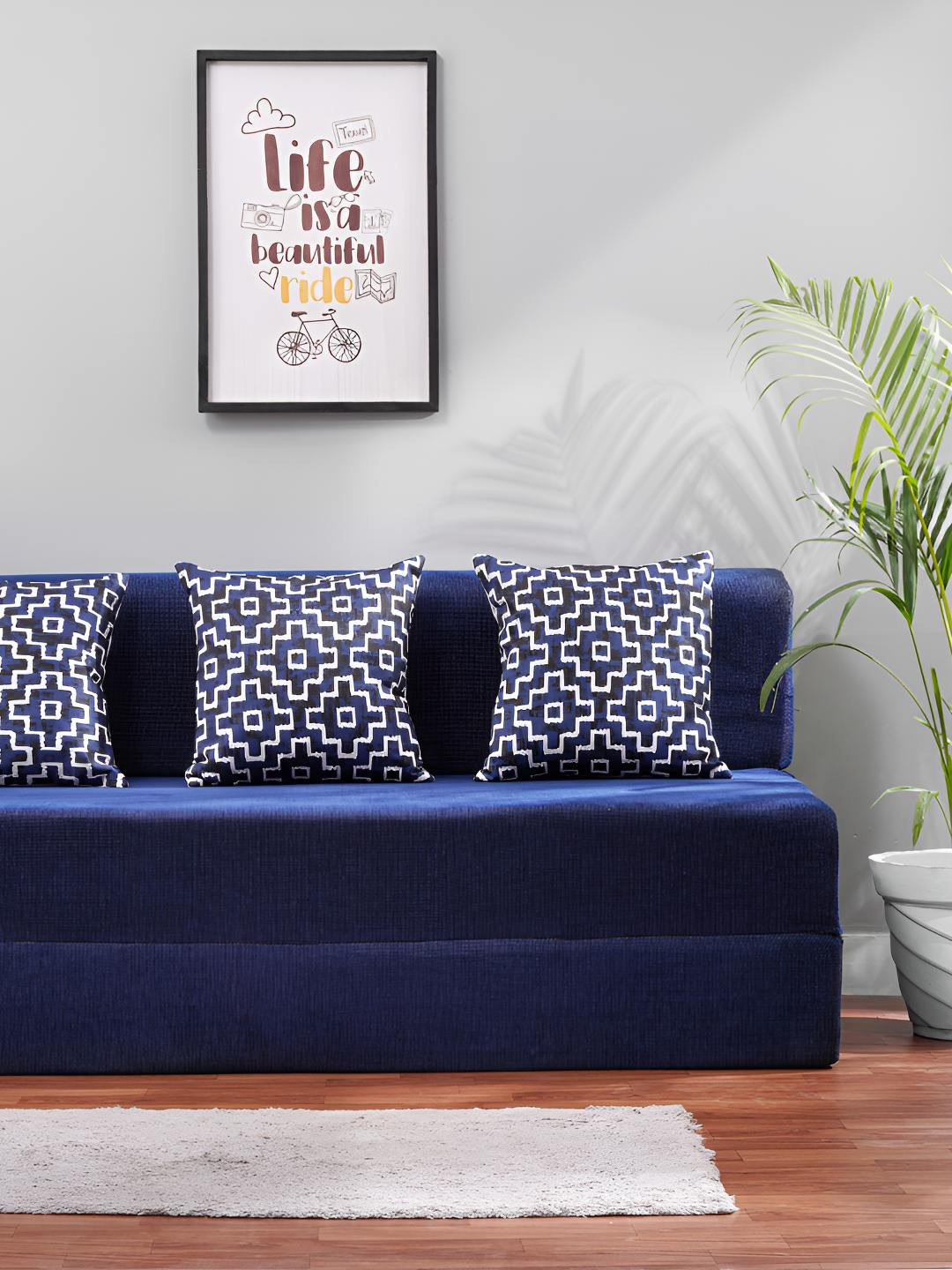 Solis Primus Comfort for all Blue Foam Fold Out Sofa Cum Bed