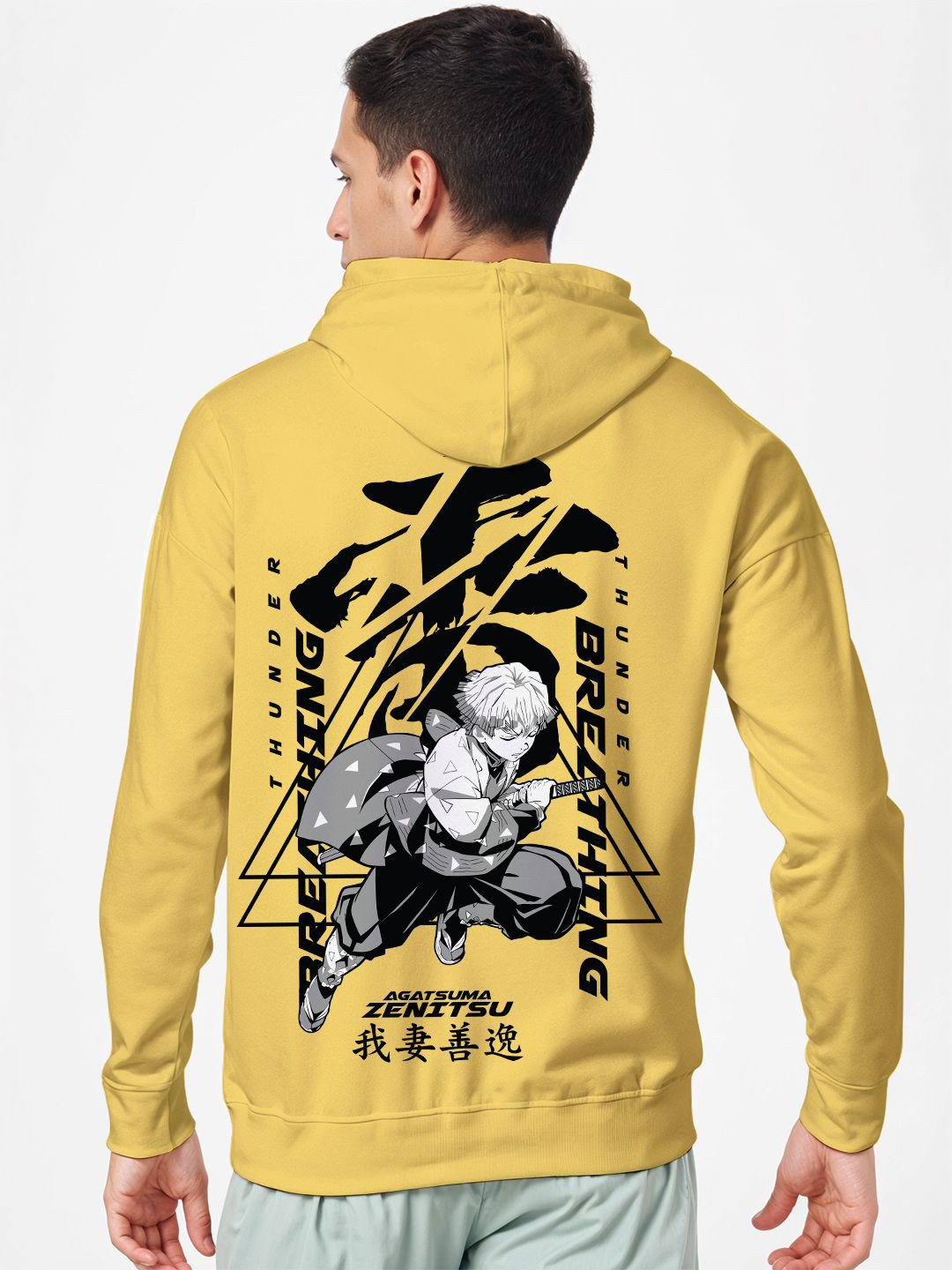 Crazymonk Printed Anime Agastuma Zenistu Oversized Fit Hooded Sweatshirt