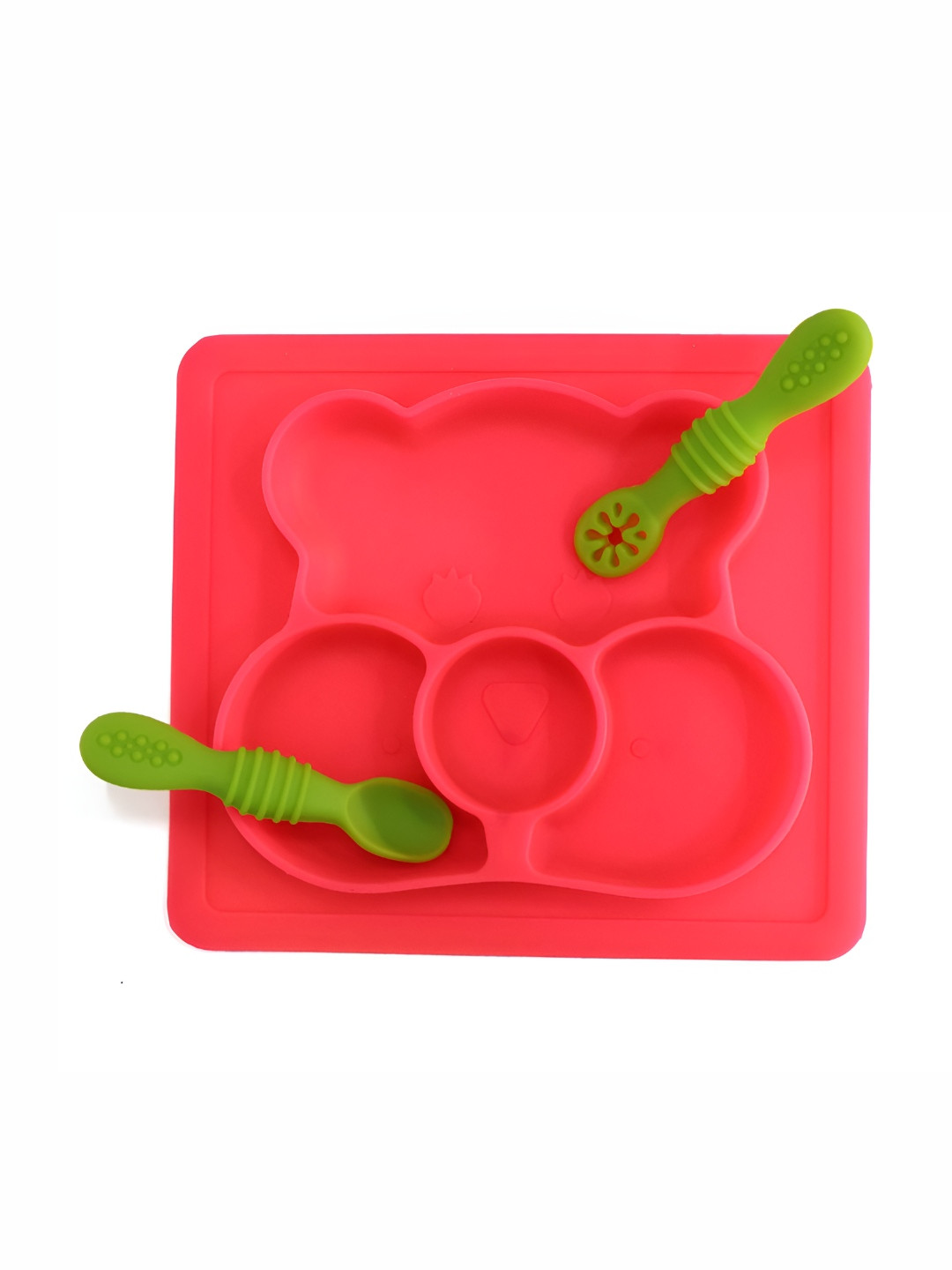 Aditi Toys Pink 2024 1 Pieces Silicone Easy to Clean Plates