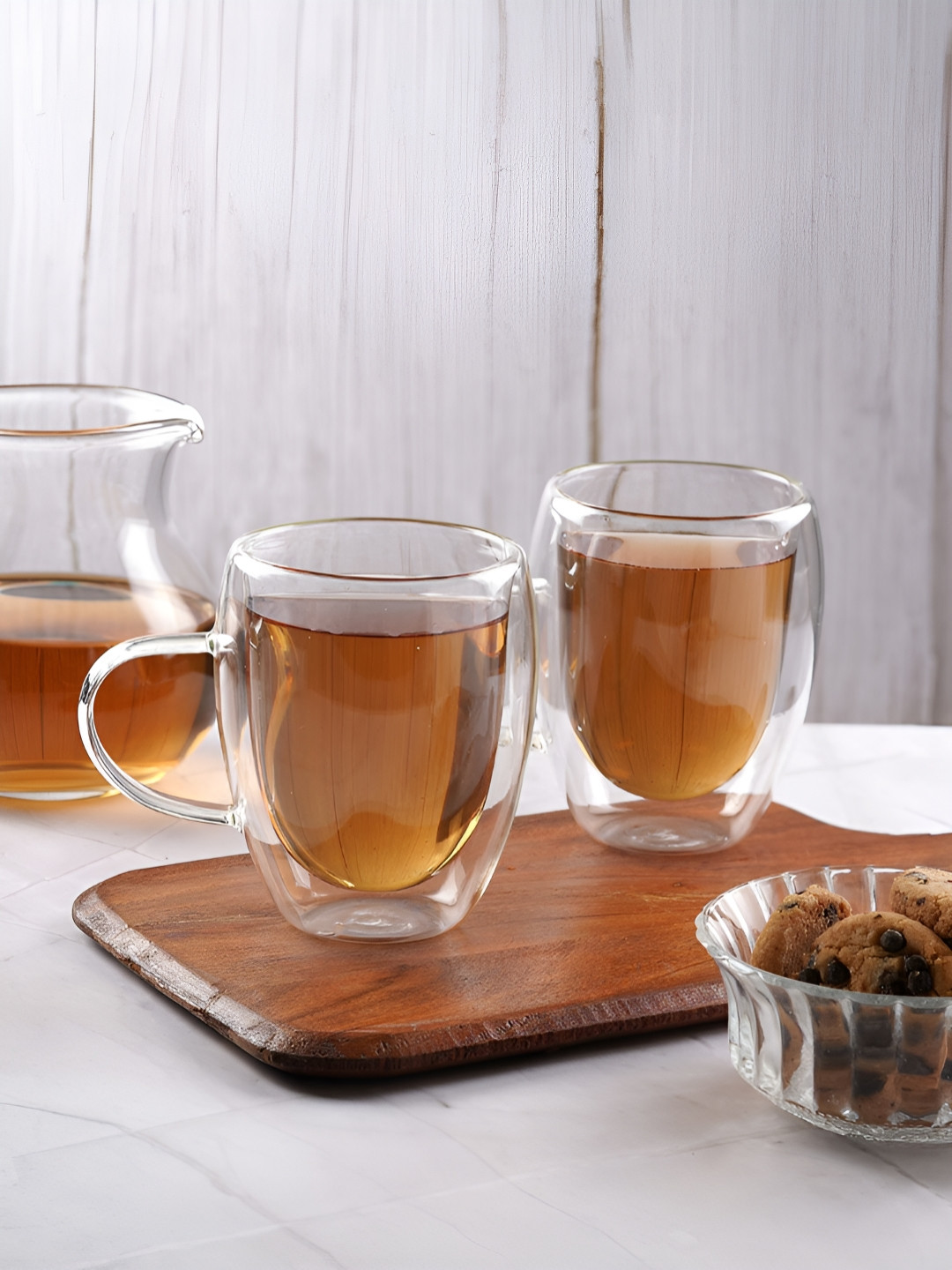 Aura Sunsign Theme Transparent Glass Microwave Safe 2 Piece Mugs-300ml