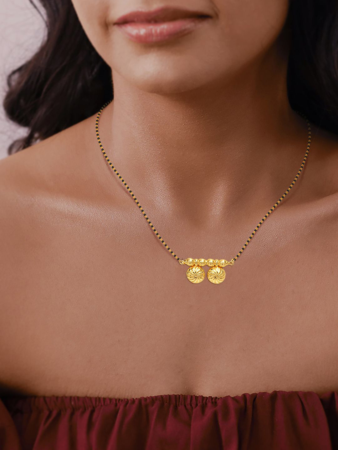 LeCalla Gold-Plated 925 Sterling Silver Beaded Menka Mangalsutra
