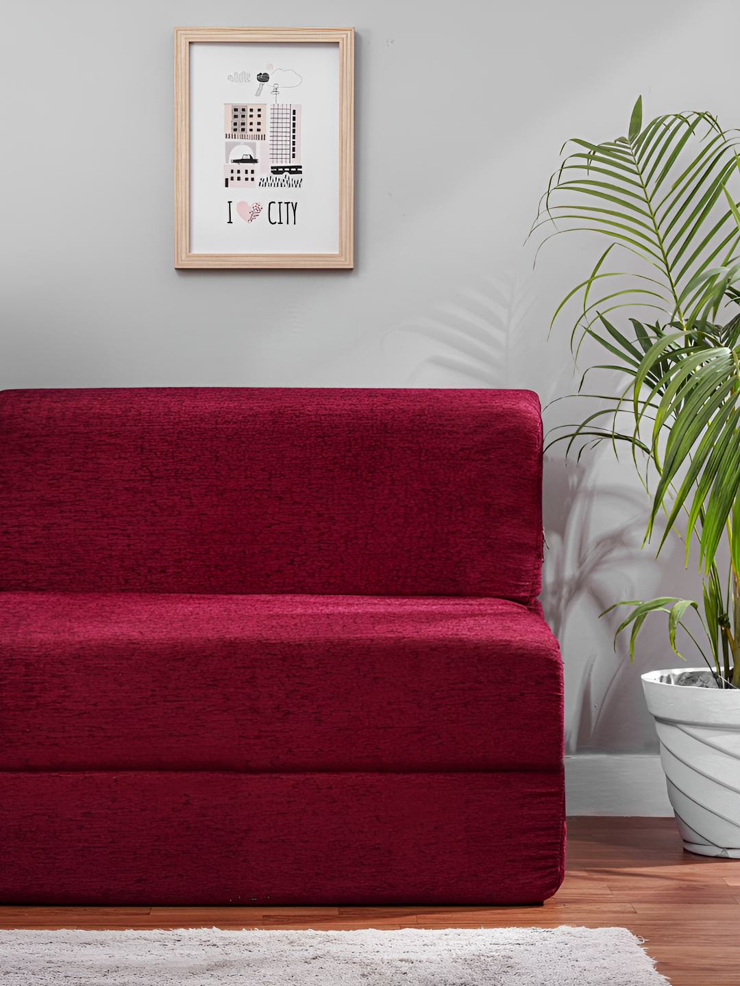 Solis Primus Comfort for all Maroon Foam Fold Out Sofa Cum Bed