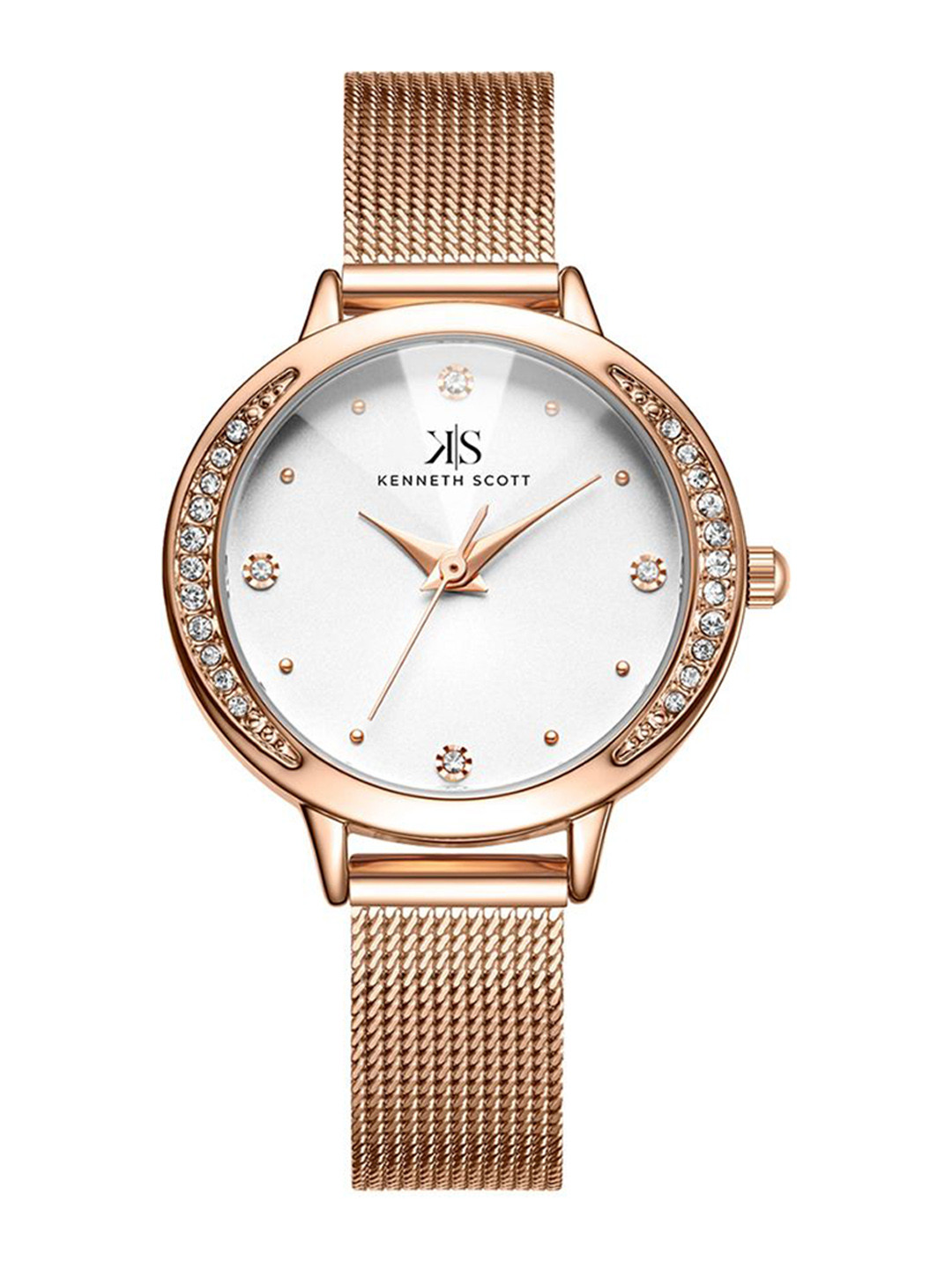 KENNETH SCOTT Women Embellished Stainless Steel Bracelet Style Analogue Watch K22523-RMKW