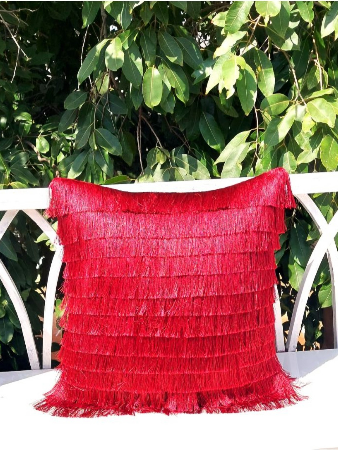 THROWPILLOW Maroon Self Design Velvet Washable Rectangle Cushion Covers - 14 x 20 In