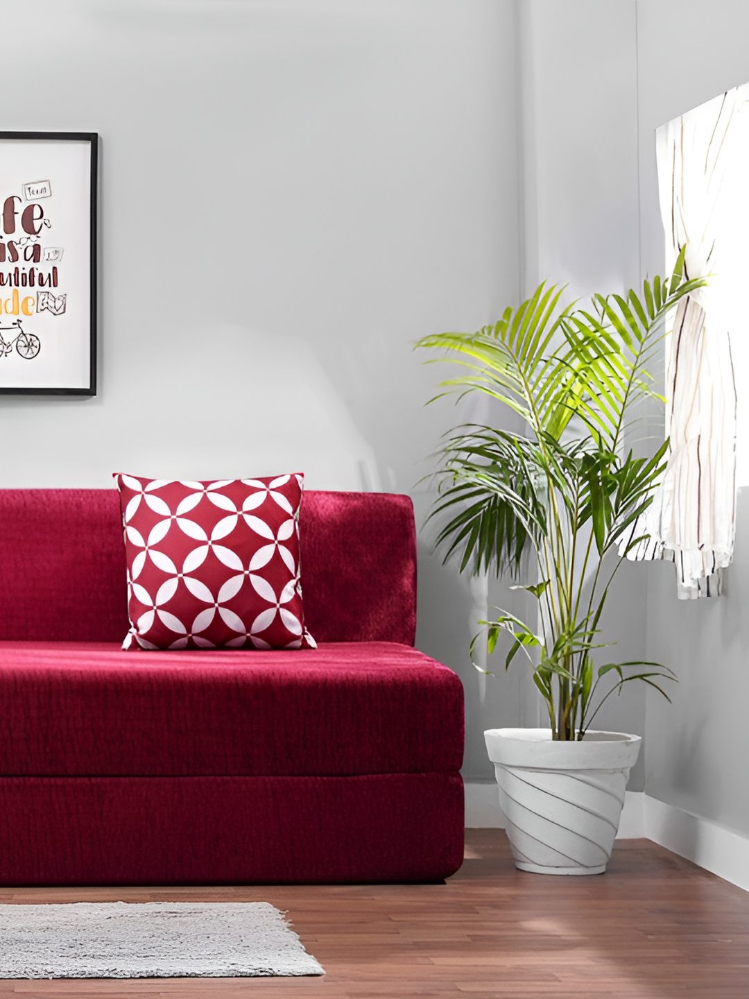 Solis Primus Comfort for all Maroon Versatility In A Sofa Cum Bed