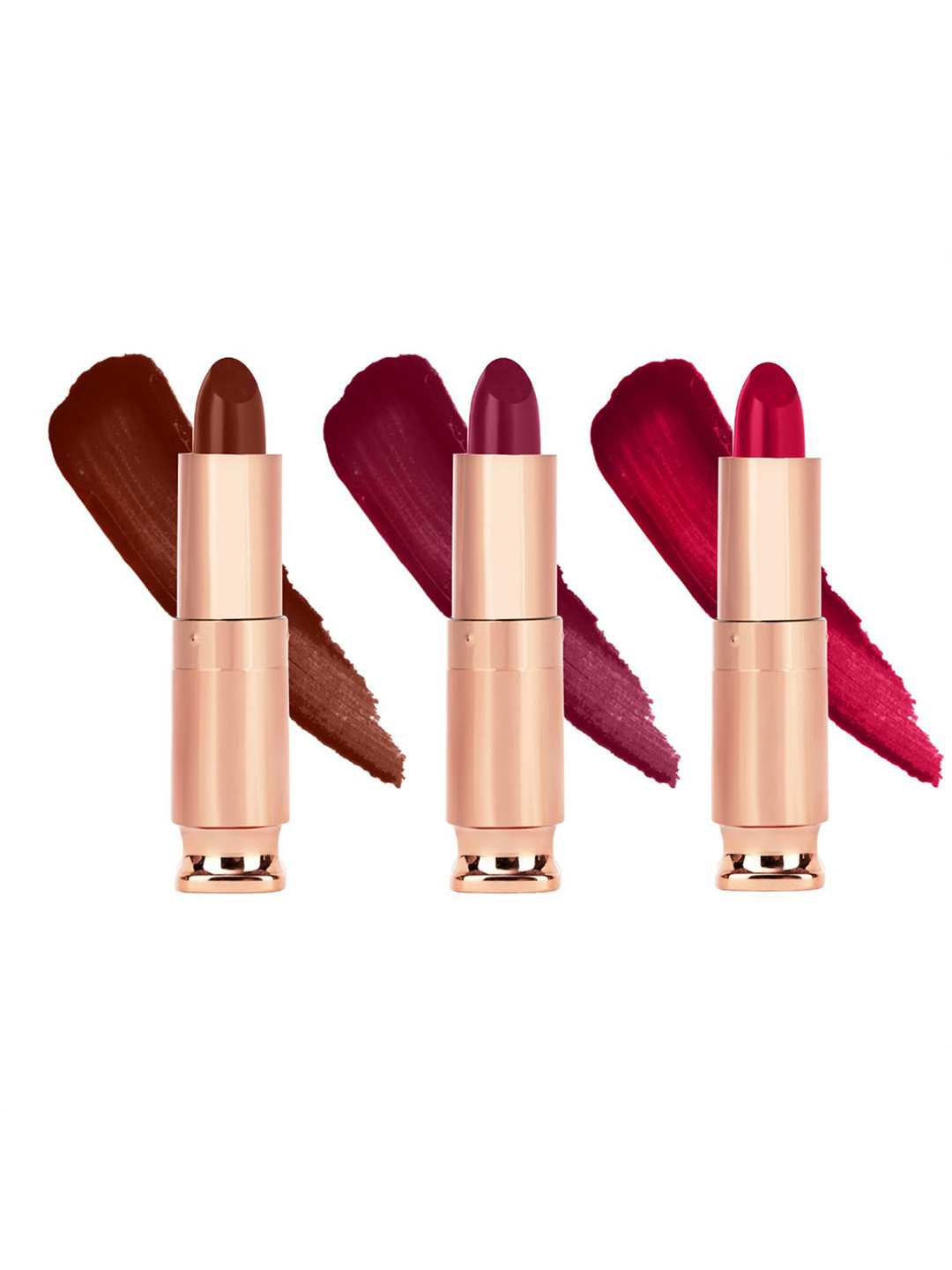 krayons Set Of 3 Classy Matte Lipsticks-3.5g Each-Chocolate Mocha-Single Red-Shocking Pink