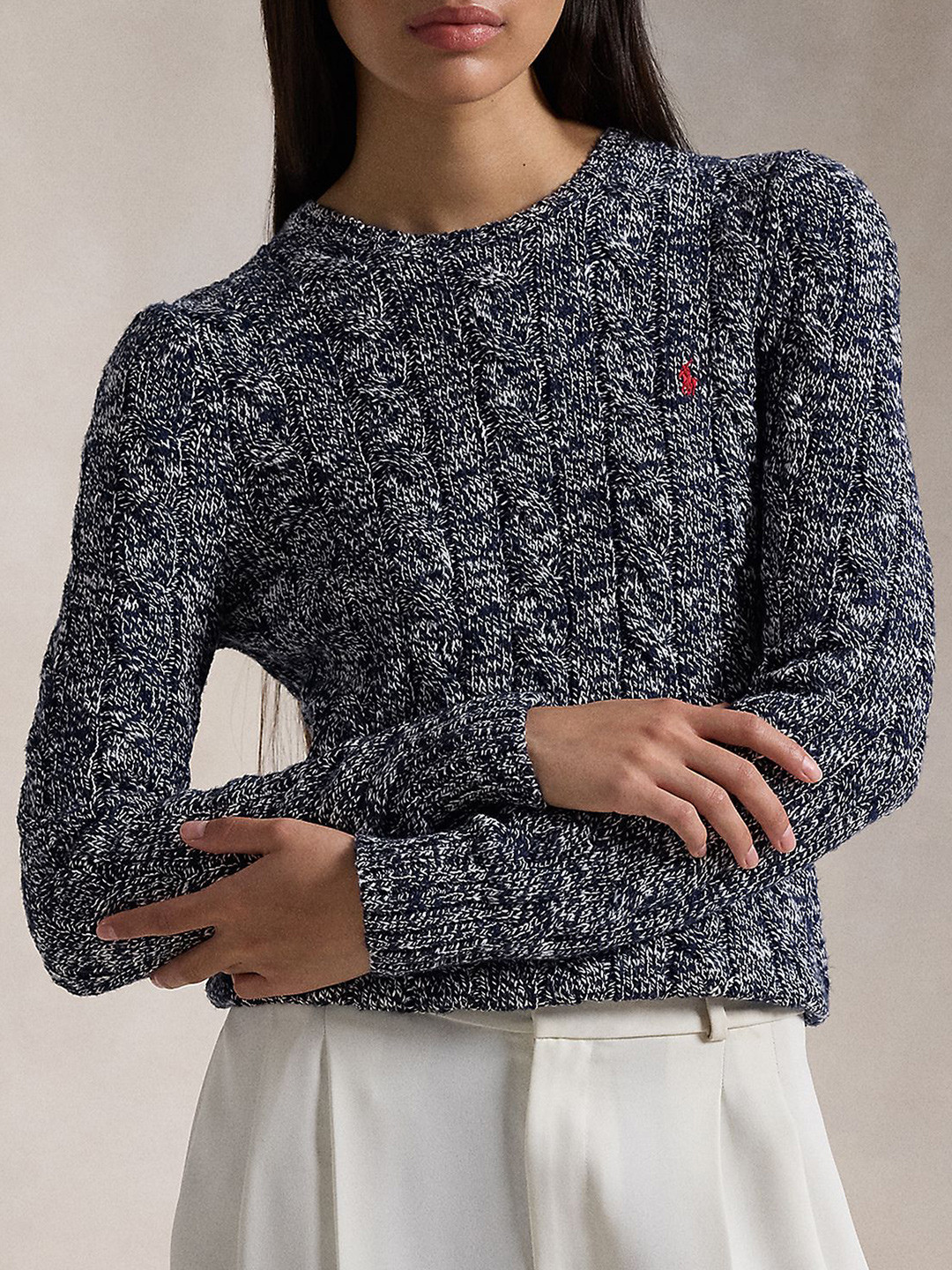 Polo Ralph Lauren Women Self-Design Pure Cotton Sweater